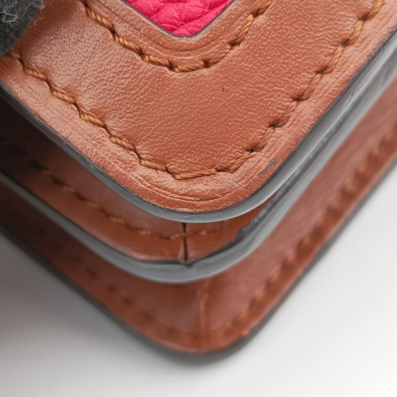 Pre-owned Louis Vuitton DAUPHINE MM Scarlet Red×Panama Beige Taurillon leather M53830 shoulderbag | stylenewstar