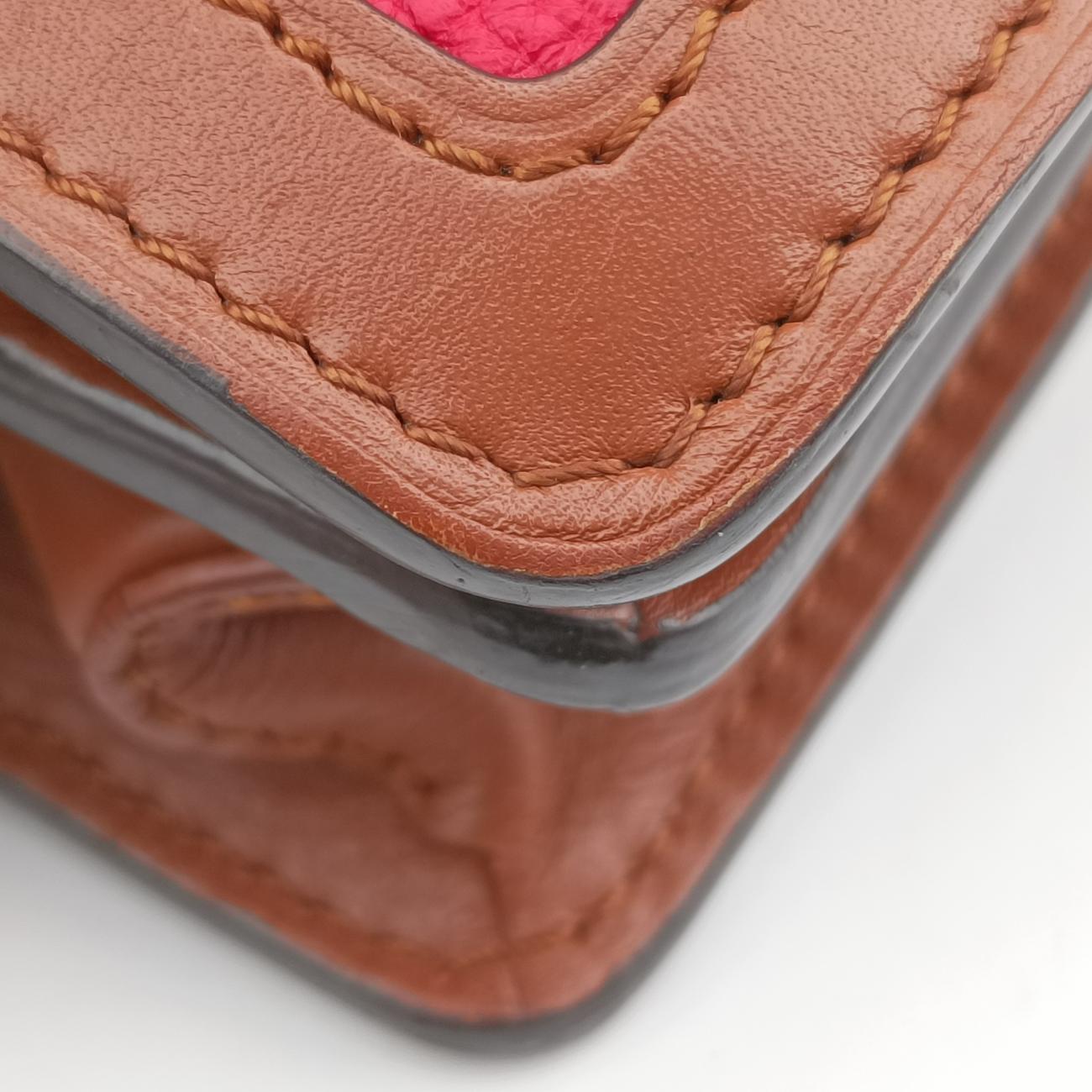 Pre-owned Louis Vuitton DAUPHINE MM Scarlet Red×Panama Beige Taurillon leather M53830 shoulderbag | stylenewstar