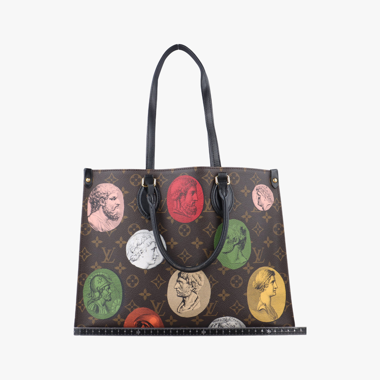 Pre-owned Louis Vuitton Fornasetti Onthego MM Brown×Multicolor Monogram Cameo M59245 shoulderbag | stylenewstar