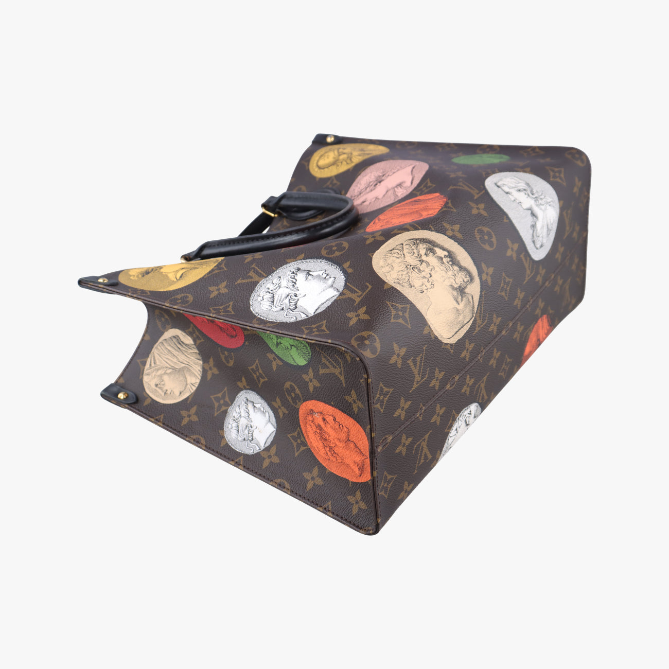 Pre-owned Louis Vuitton Fornasetti Onthego MM Brown×Multicolor Monogram Cameo M59245 shoulderbag | stylenewstar