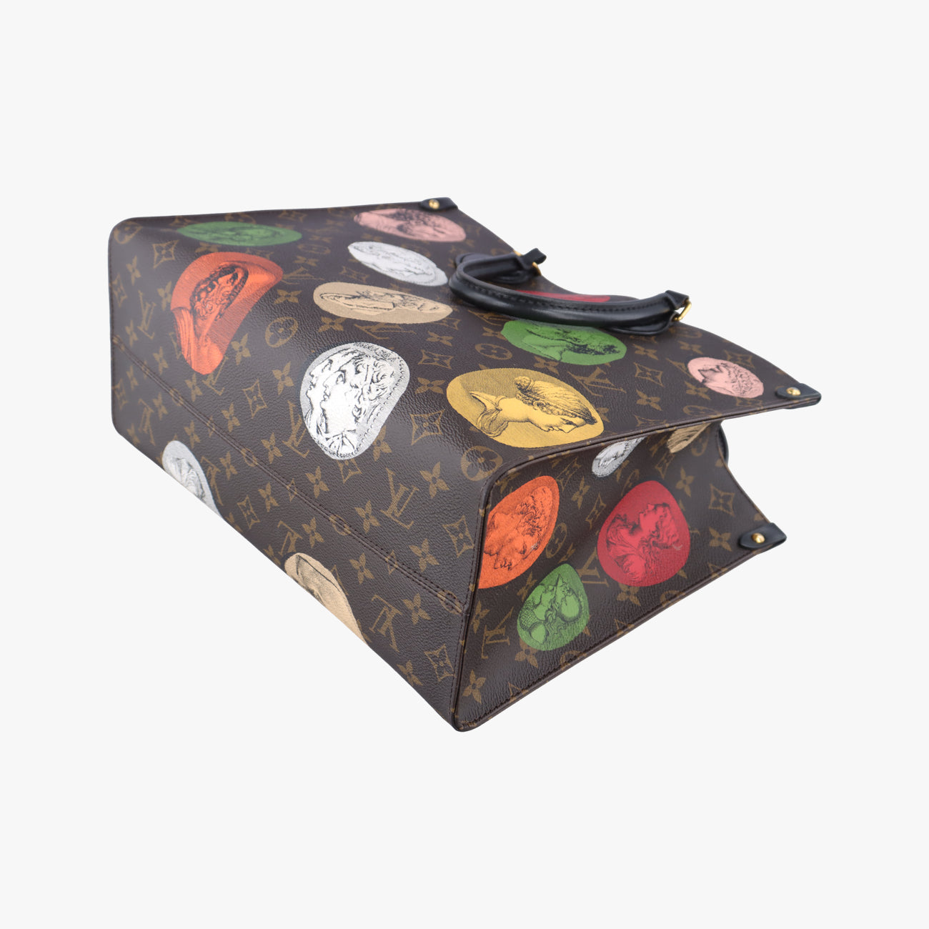 Pre-owned Louis Vuitton Fornasetti Onthego MM Brown×Multicolor Monogram Cameo M59245 shoulderbag | stylenewstar