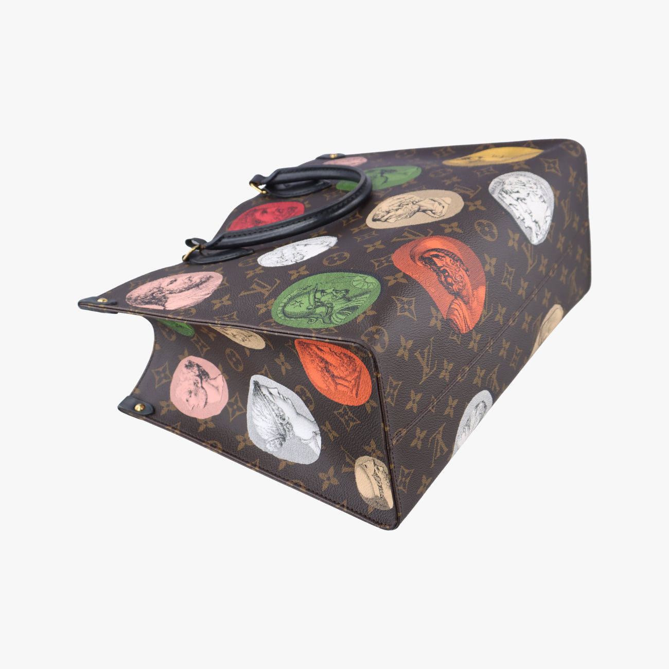 Pre-owned Louis Vuitton Fornasetti Onthego MM Brown×Multicolor Monogram Cameo M59245 shoulderbag | stylenewstar