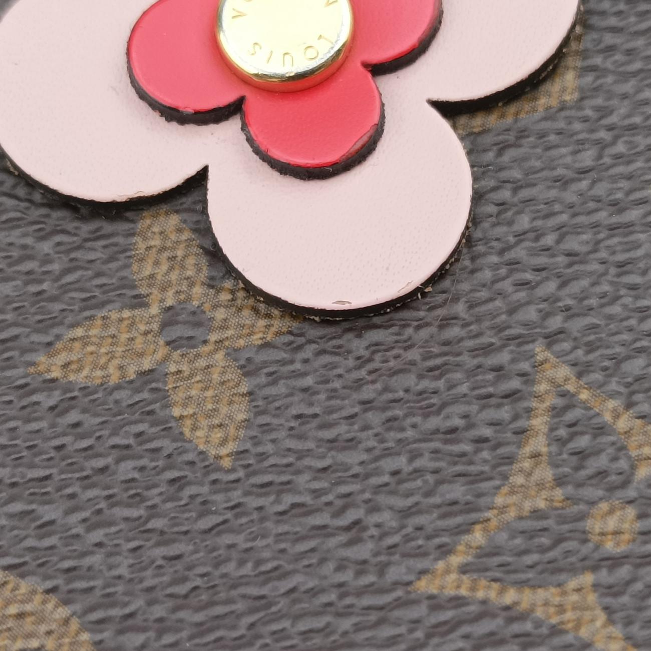 Pre-owned Louis Vuitton Pochette Double Zip Blooming Flowers brown×multi Monogram Canvas×calf leather M63905 shoulderbag | stylenewstar