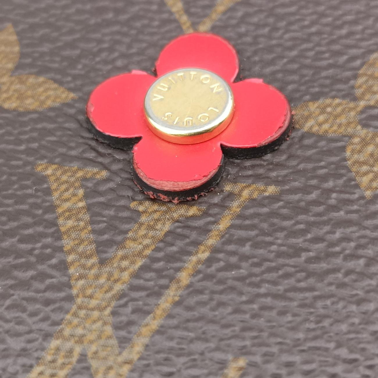 Pre-owned Louis Vuitton Pochette Double Zip Blooming Flowers brown×multi Monogram Canvas×calf leather M63905 shoulderbag | stylenewstar