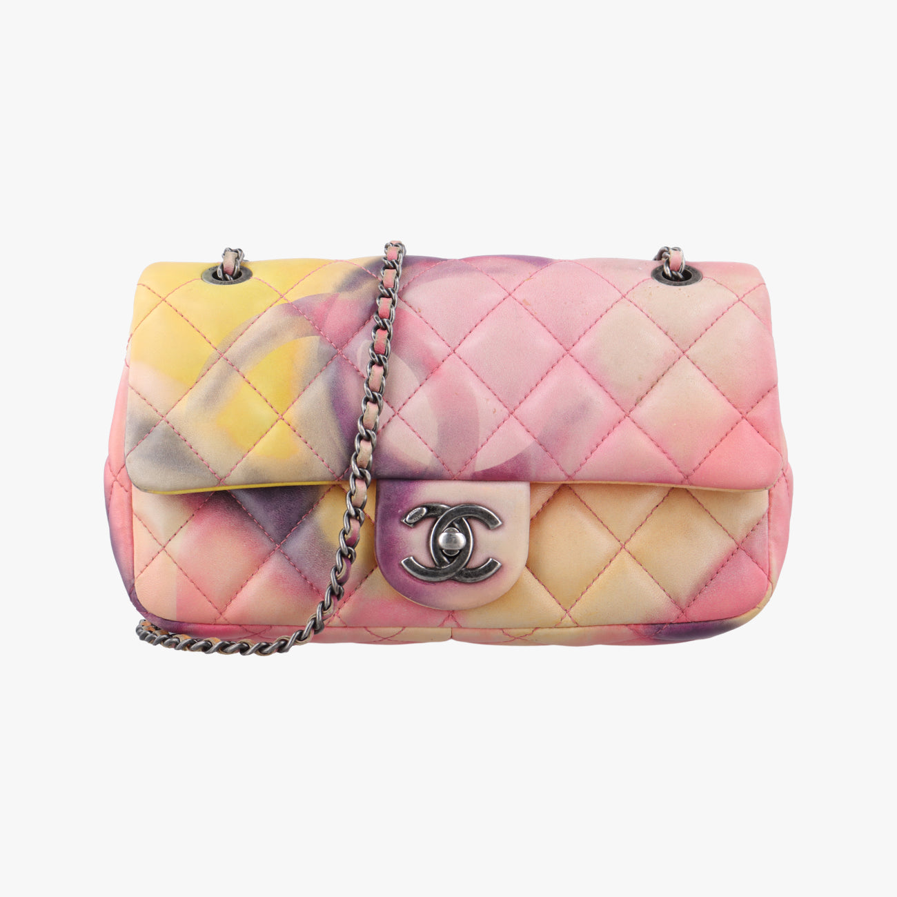 Pre-owned Chanel CC Logo Flower Power Matelasse Multicolour lambskin A92853 shoulderbag | stylenewstar