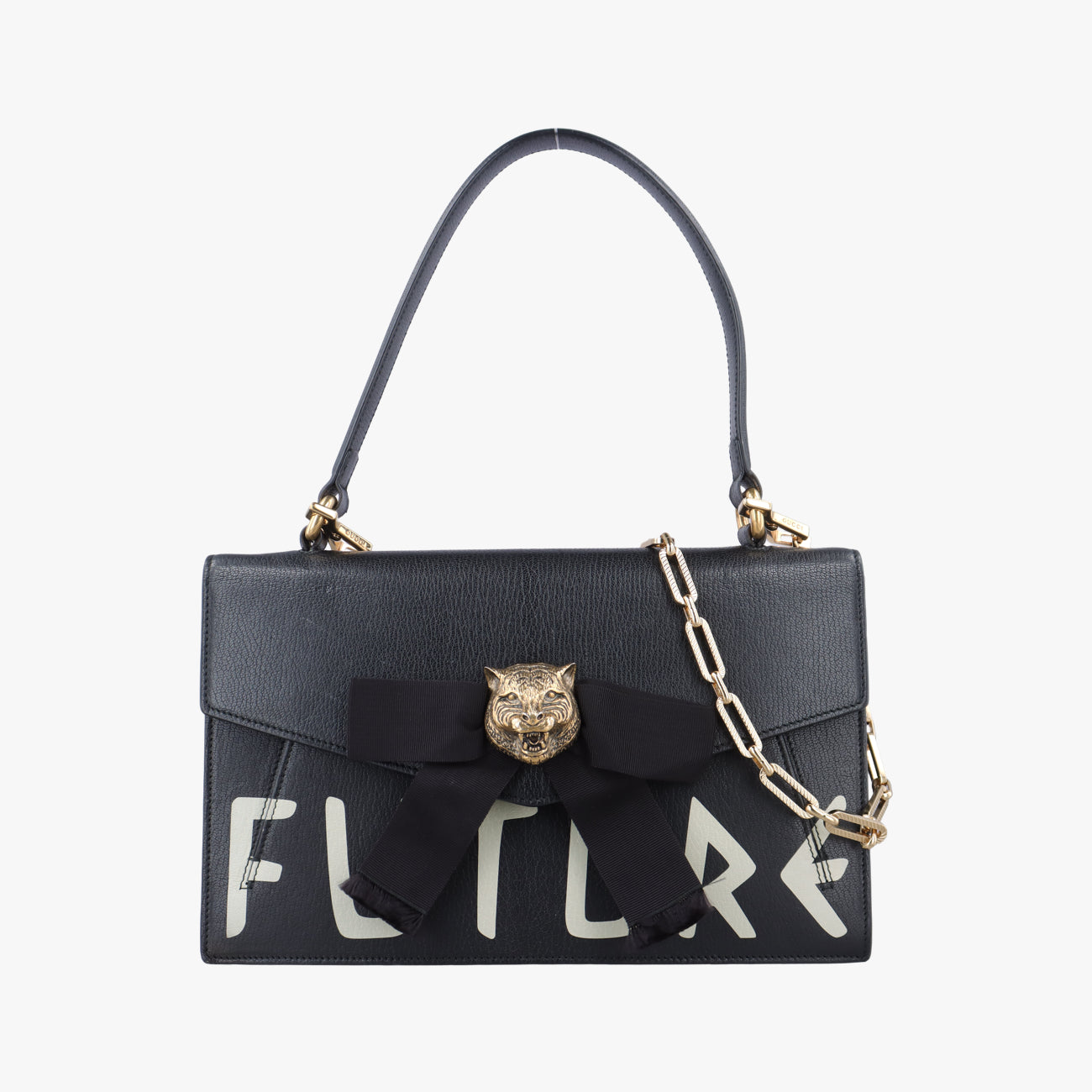 Vintage Gucci Future Bow Black×White Leather 466417 shoulderbag | stylenewstar