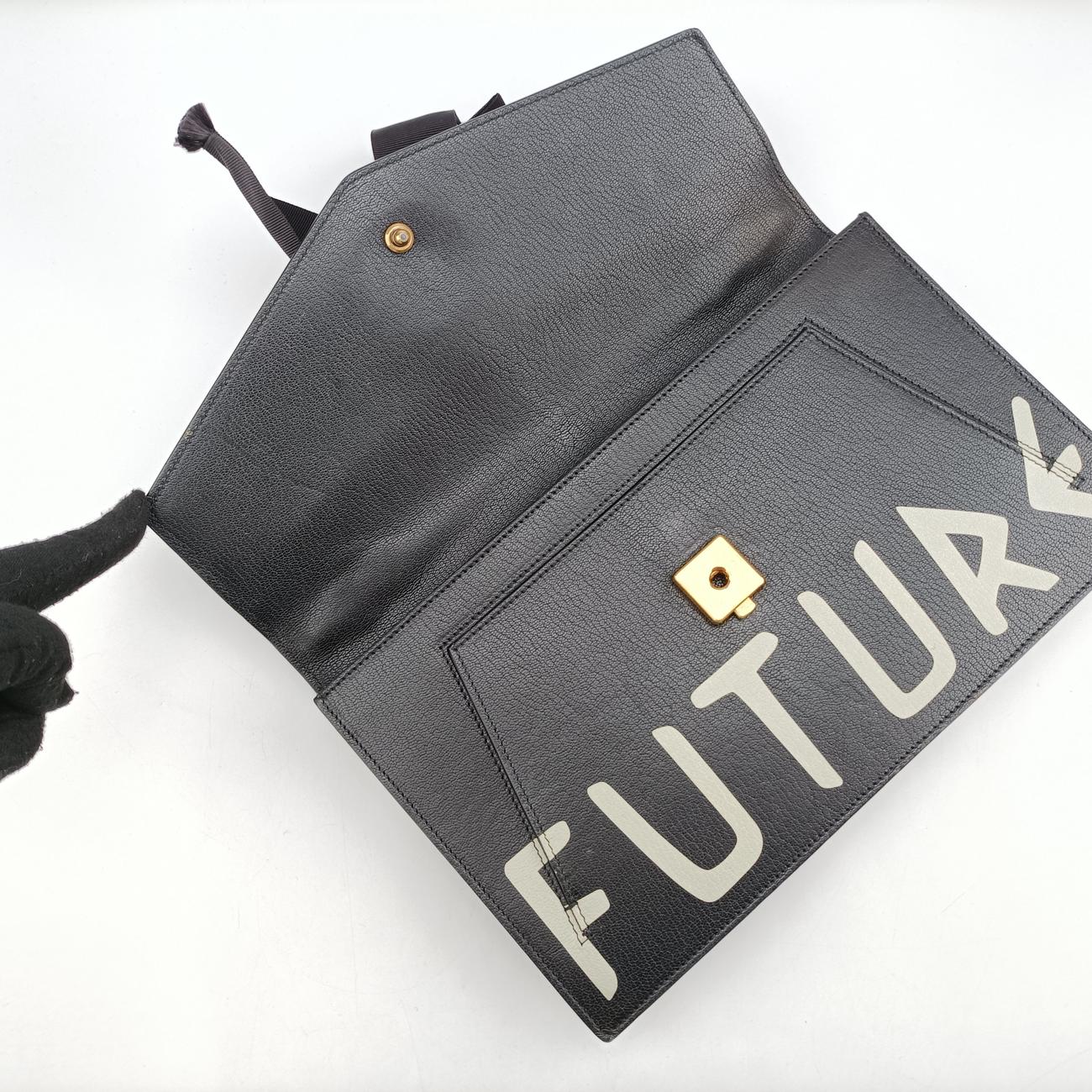 Vintage Gucci Future Bow Black×White Leather 466417 shoulderbag | stylenewstar