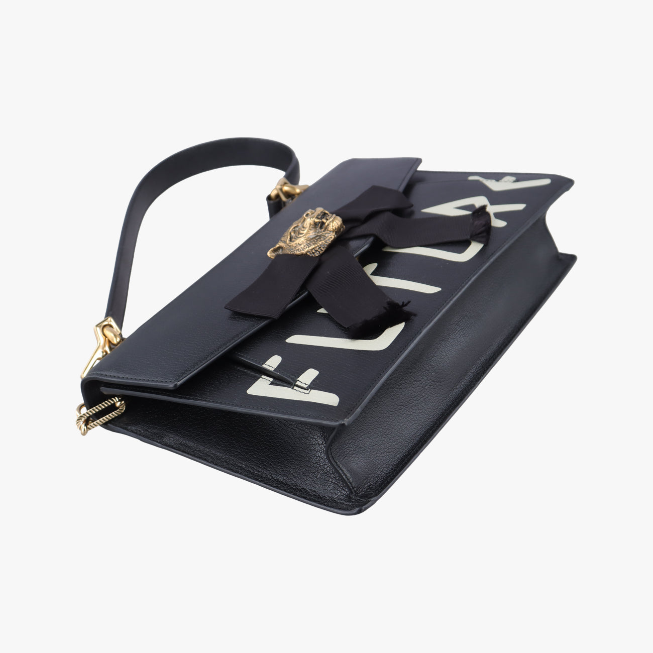 Vintage Gucci Future Bow Black×White Leather 466417 shoulderbag | stylenewstar