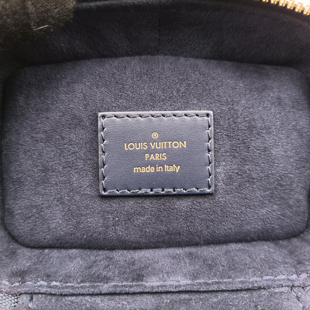 Pre-owned Louis Vuitton Micro Vanity Navy x Gray MONOGRAM JACQUARD DENIM M82467 shoulderbag | stylenewstar