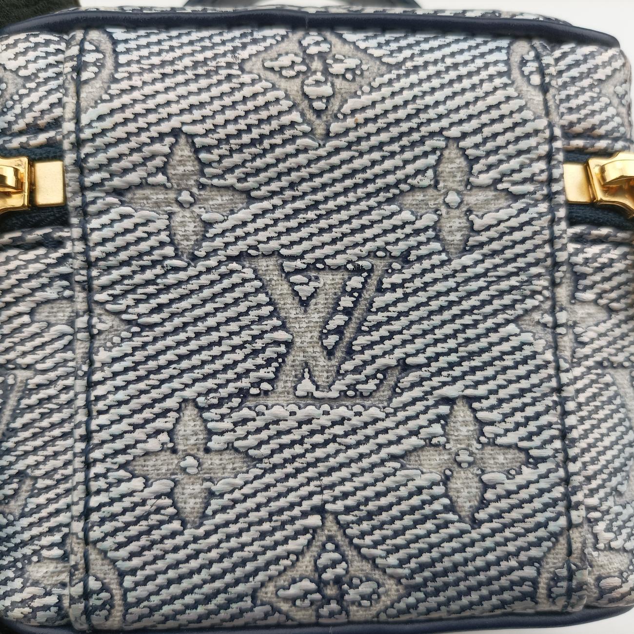 Pre-owned Louis Vuitton Micro Vanity Navy x Gray MONOGRAM JACQUARD DENIM M82467 shoulderbag | stylenewstar