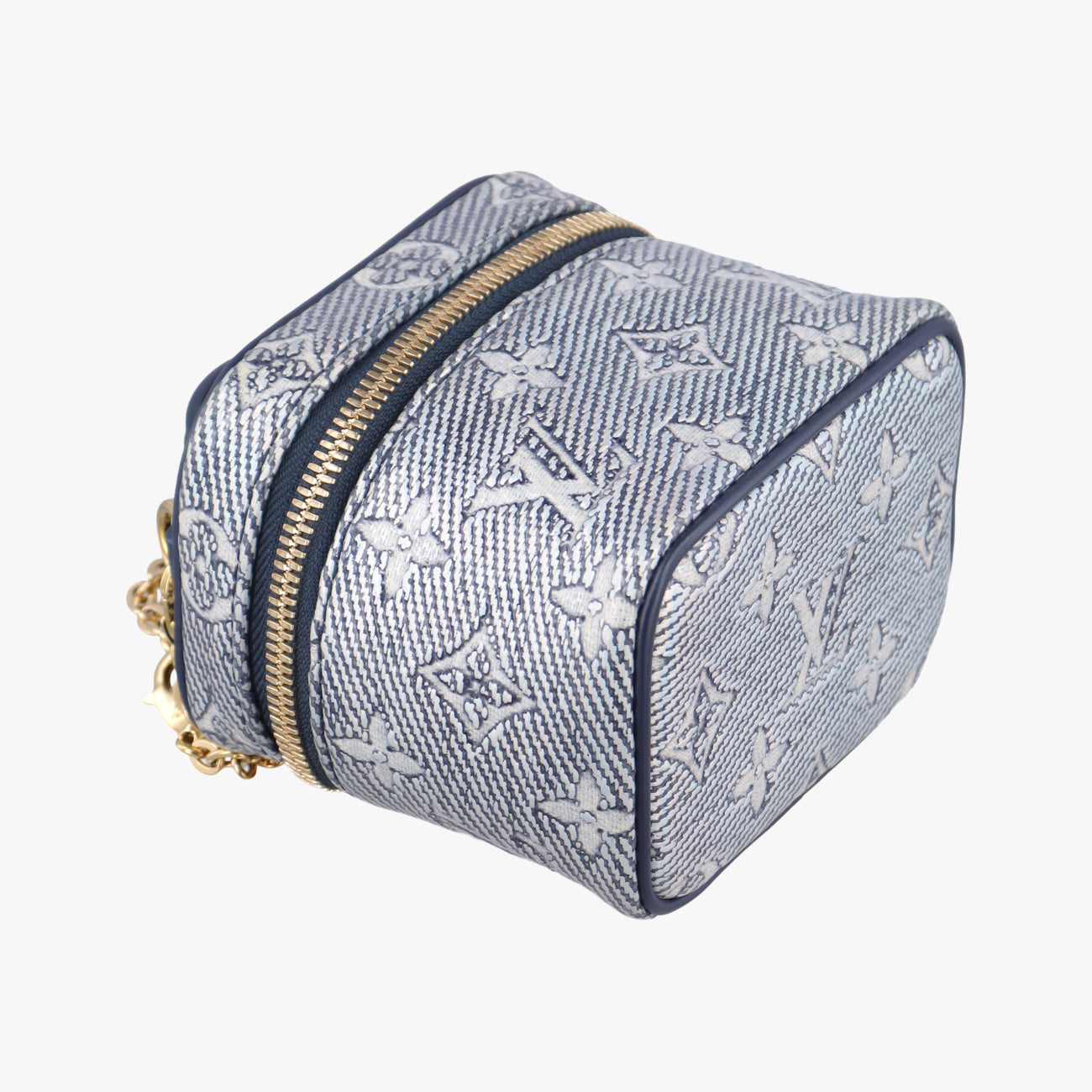 Pre-owned Louis Vuitton Micro Vanity Navy x Gray MONOGRAM JACQUARD DENIM M82467 shoulderbag | stylenewstar