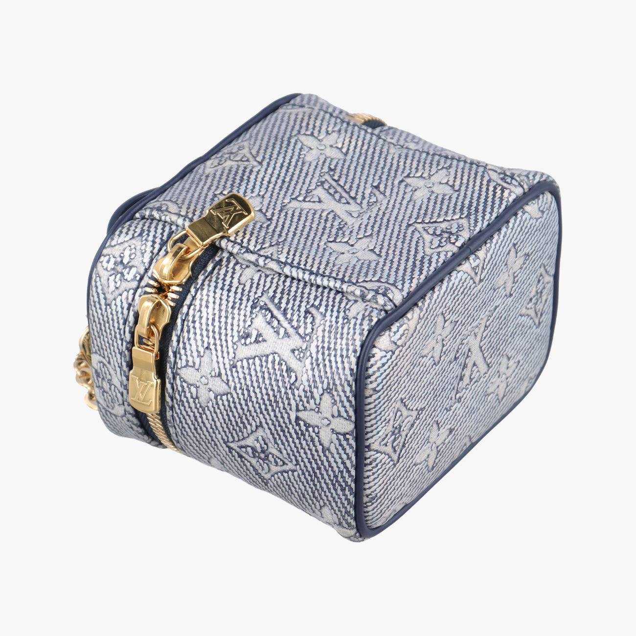 Pre-owned Louis Vuitton Micro Vanity Navy x Gray MONOGRAM JACQUARD DENIM M82467 shoulderbag | stylenewstar
