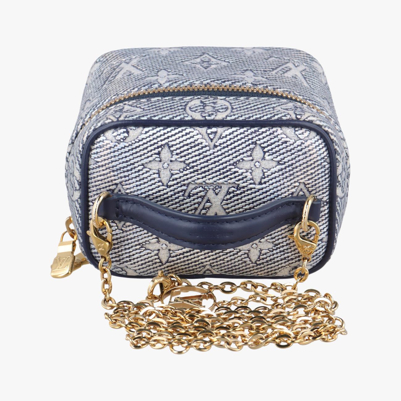 Pre-owned Louis Vuitton Micro Vanity Navy x Gray MONOGRAM JACQUARD DENIM M82467 shoulderbag | stylenewstar