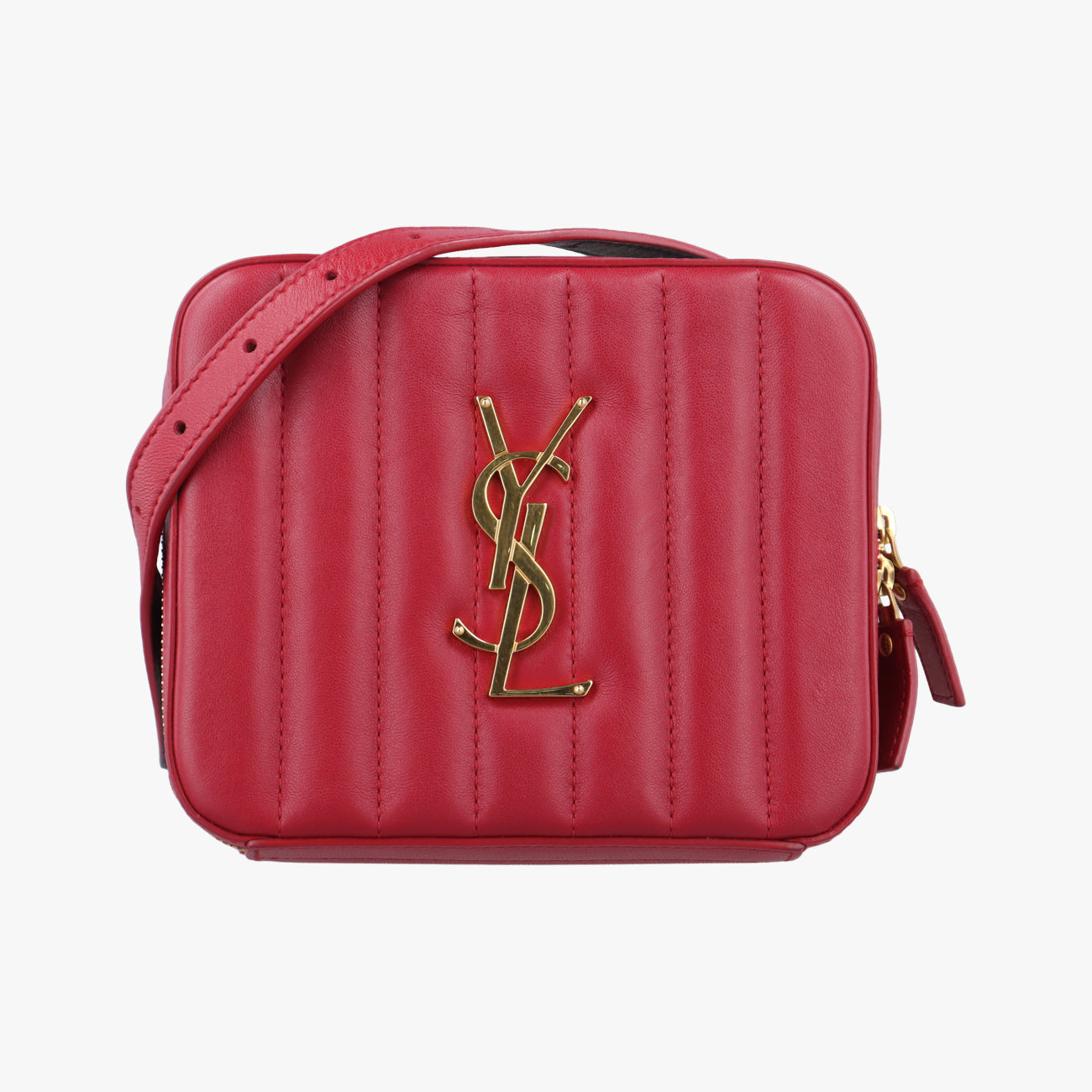 Pre-owned Yves Saint Laurent VICKY Red Leather 557574 bum bag/waist bag | stylenewstar