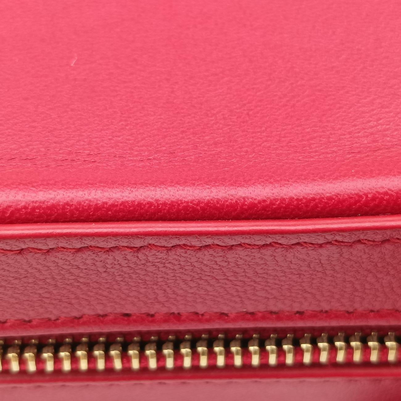 Pre-owned Yves Saint Laurent VICKY Red Leather 557574 bum bag/waist bag | stylenewstar