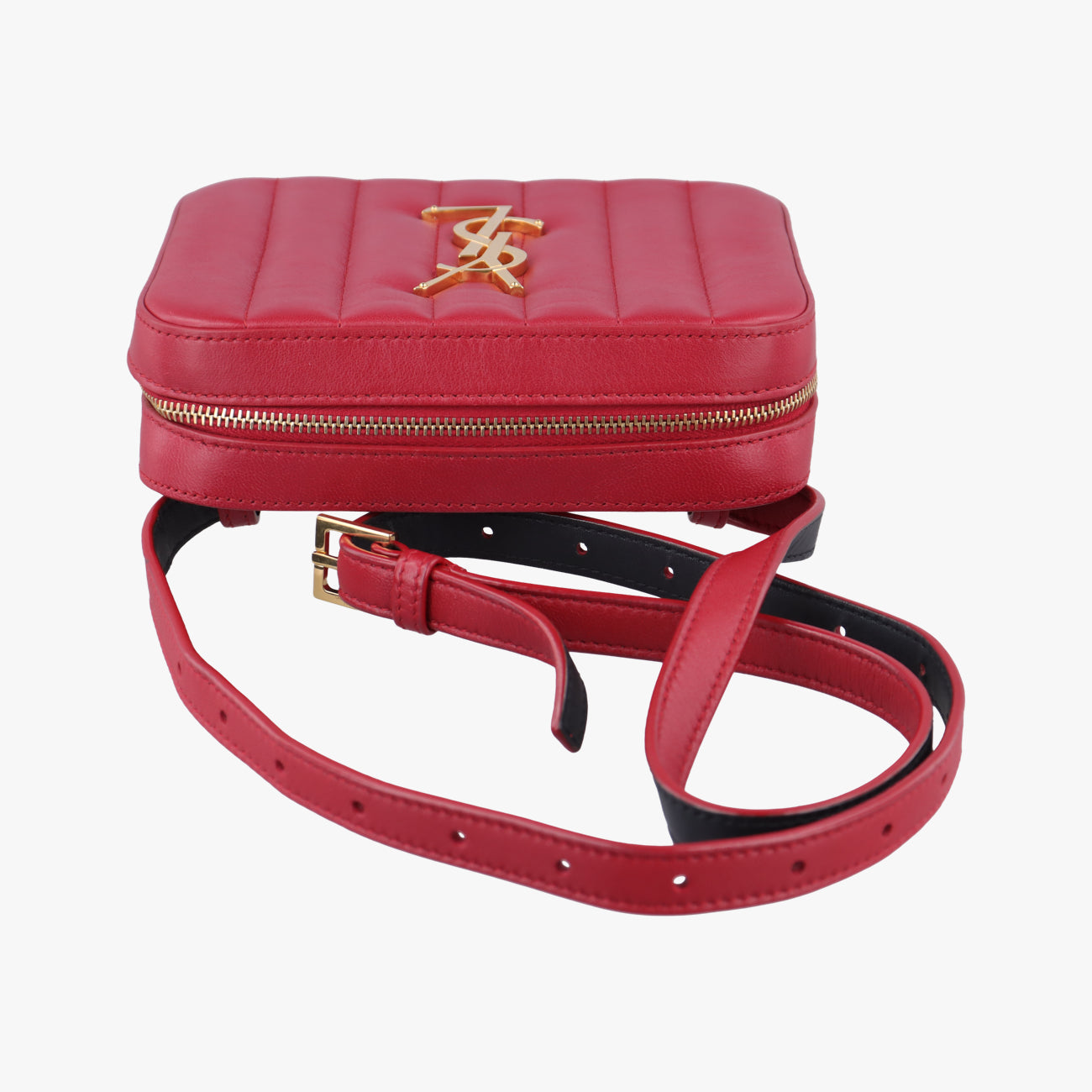 Pre-owned Yves Saint Laurent VICKY Red Leather 557574 bum bag/waist bag | stylenewstar