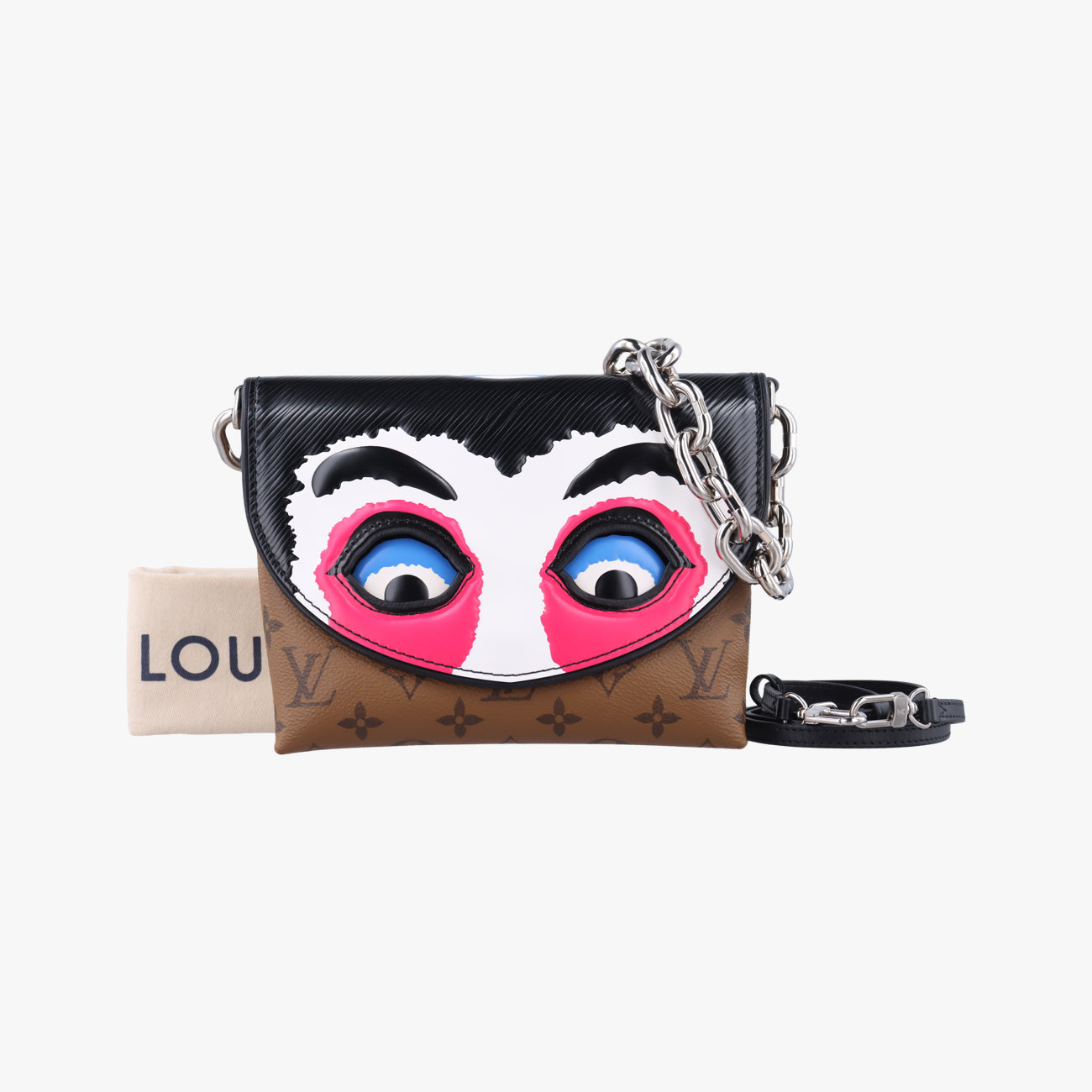 Pre-owned Louis Vuitton Pochette Kabuki Mask Brown×MARRON×FUCHSIA Monogram Reverse×Epi M43495 shoulderbag | stylenewstar