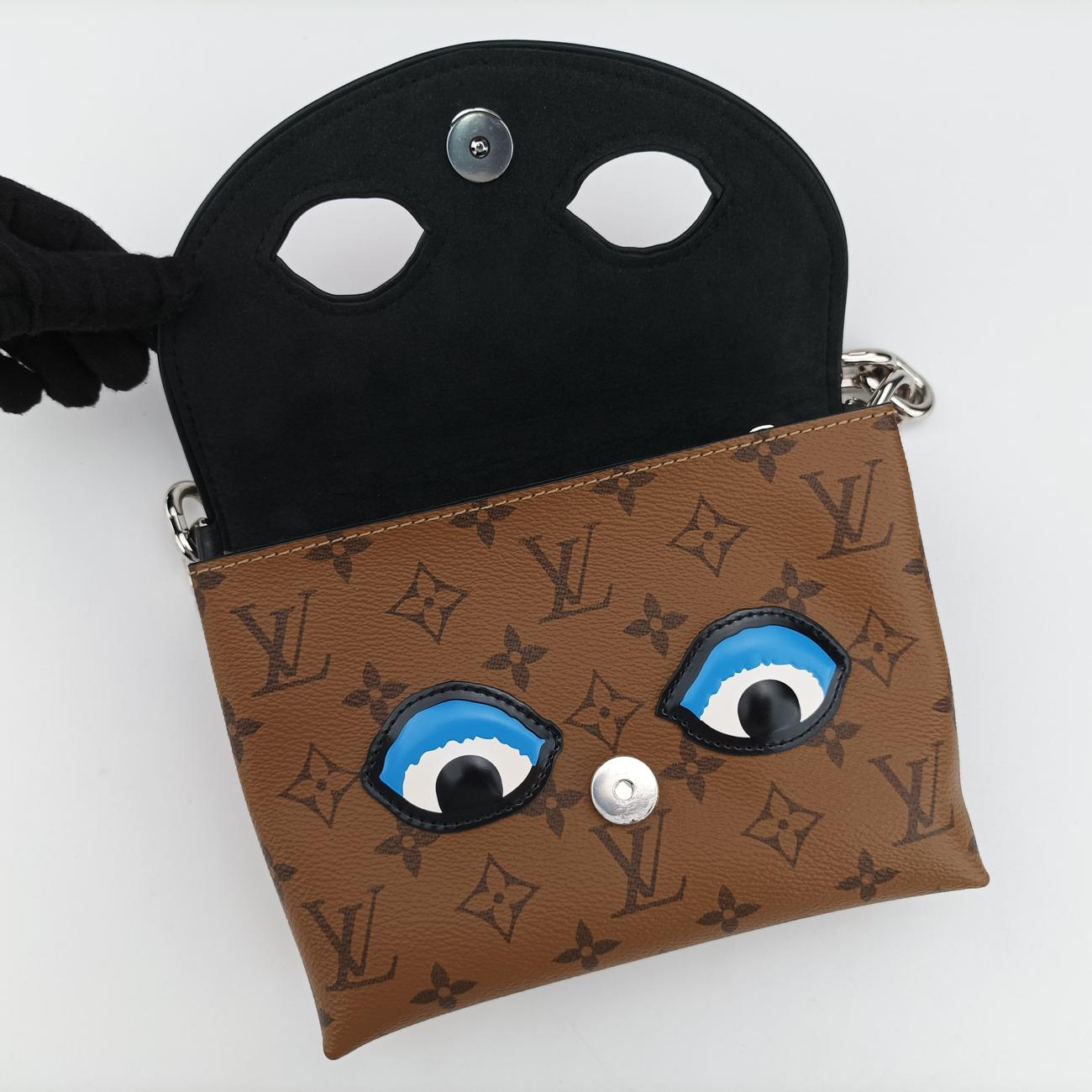 Pre-owned Louis Vuitton Pochette Kabuki Mask Brown×MARRON×FUCHSIA Monogram Reverse×Epi M43495 shoulderbag | stylenewstar