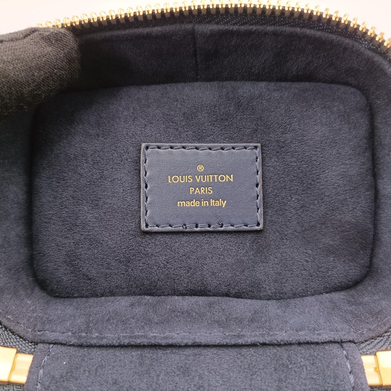 Pre-owned Louis Vuitton Micro Vanity Gray x Blue MONOGRAM JACQUARD DENIM M82467 shoulderbag | stylenewstar