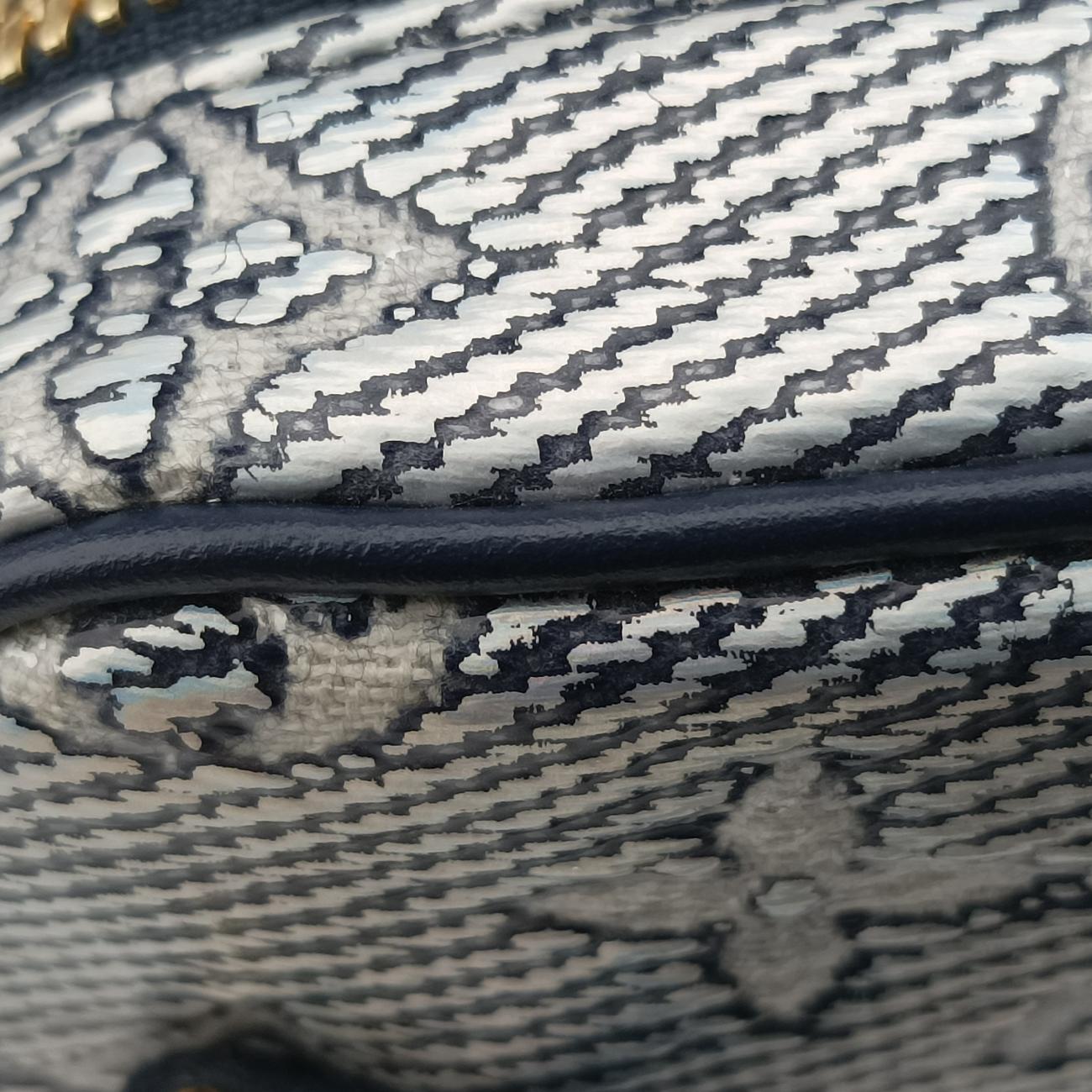 Pre-owned Louis Vuitton Micro Vanity Gray x Blue MONOGRAM JACQUARD DENIM M82467 shoulderbag | stylenewstar