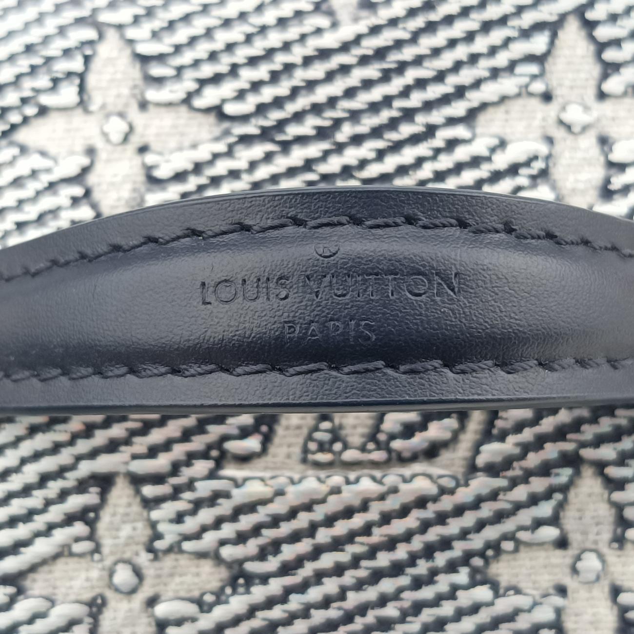 Pre-owned Louis Vuitton Micro Vanity Gray x Blue MONOGRAM JACQUARD DENIM M82467 shoulderbag | stylenewstar