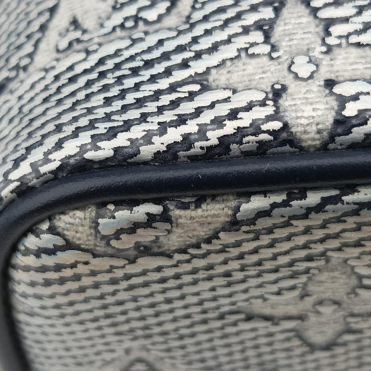 Pre-owned Louis Vuitton Micro Vanity Gray x Blue MONOGRAM JACQUARD DENIM M82467 shoulderbag | stylenewstar