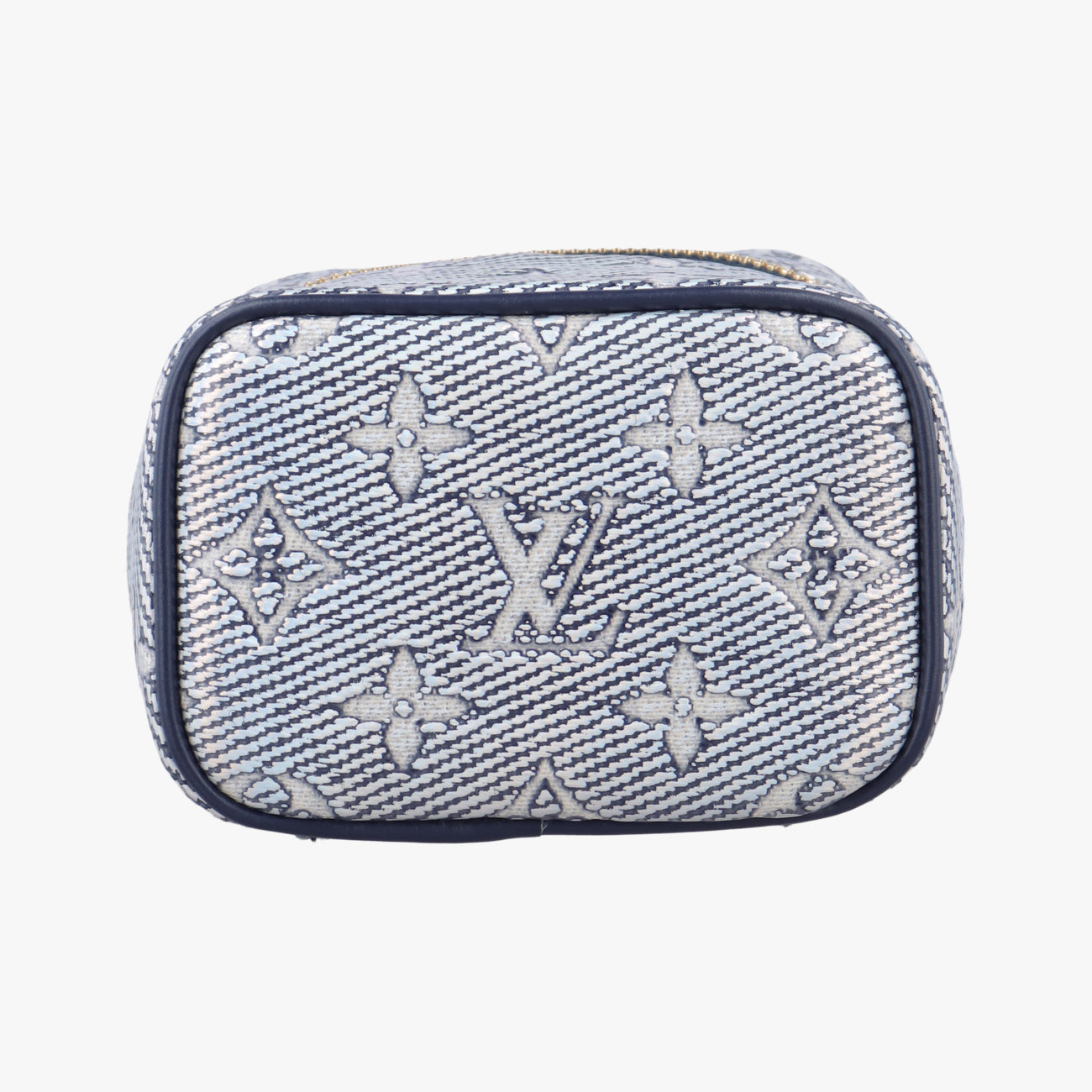 Pre-owned Louis Vuitton Micro Vanity Gray x Blue MONOGRAM JACQUARD DENIM M82467 shoulderbag | stylenewstar