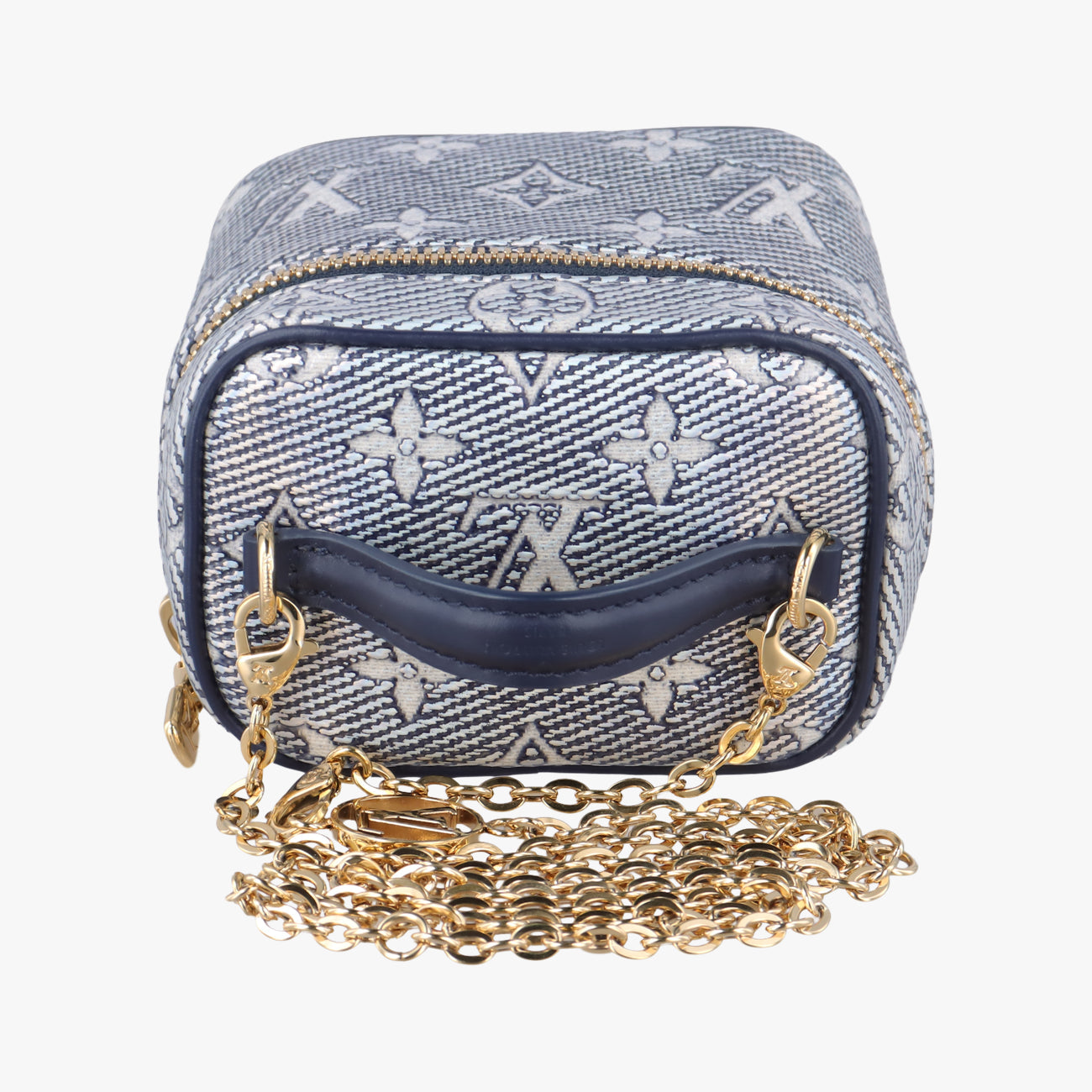 Pre-owned Louis Vuitton Micro Vanity Gray x Blue MONOGRAM JACQUARD DENIM M82467 shoulderbag | stylenewstar