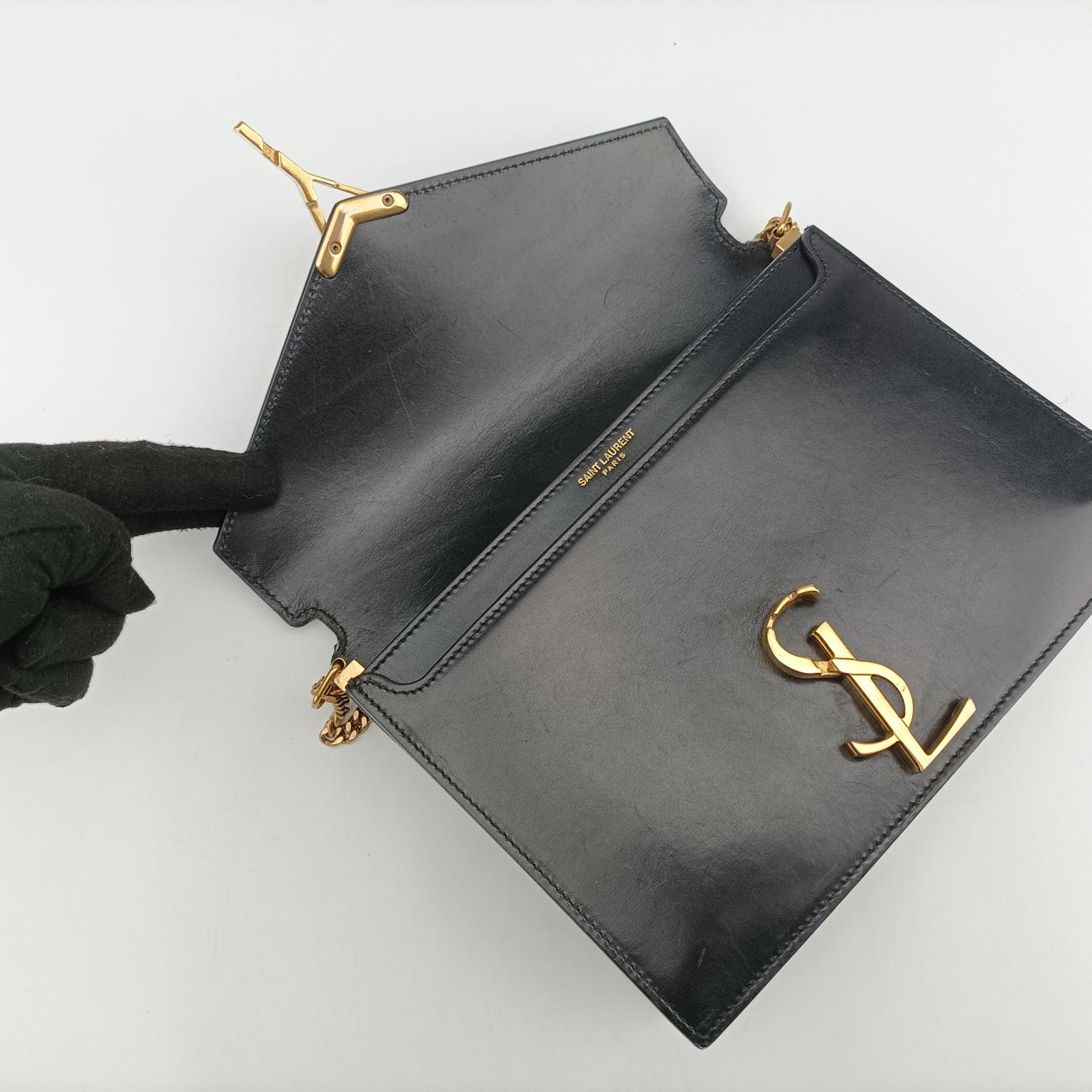 Pre-owned Yves Saint Laurent CASSANDRA Black Leather 532750 shoulderbag | stylenewstar