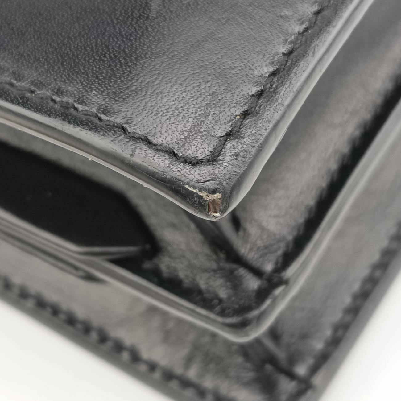 Pre-owned Yves Saint Laurent CASSANDRA Black Leather 532750 shoulderbag | stylenewstar