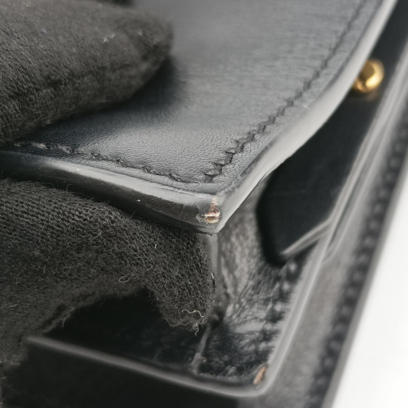 Pre-owned Yves Saint Laurent CASSANDRA Black Leather 532750 shoulderbag | stylenewstar