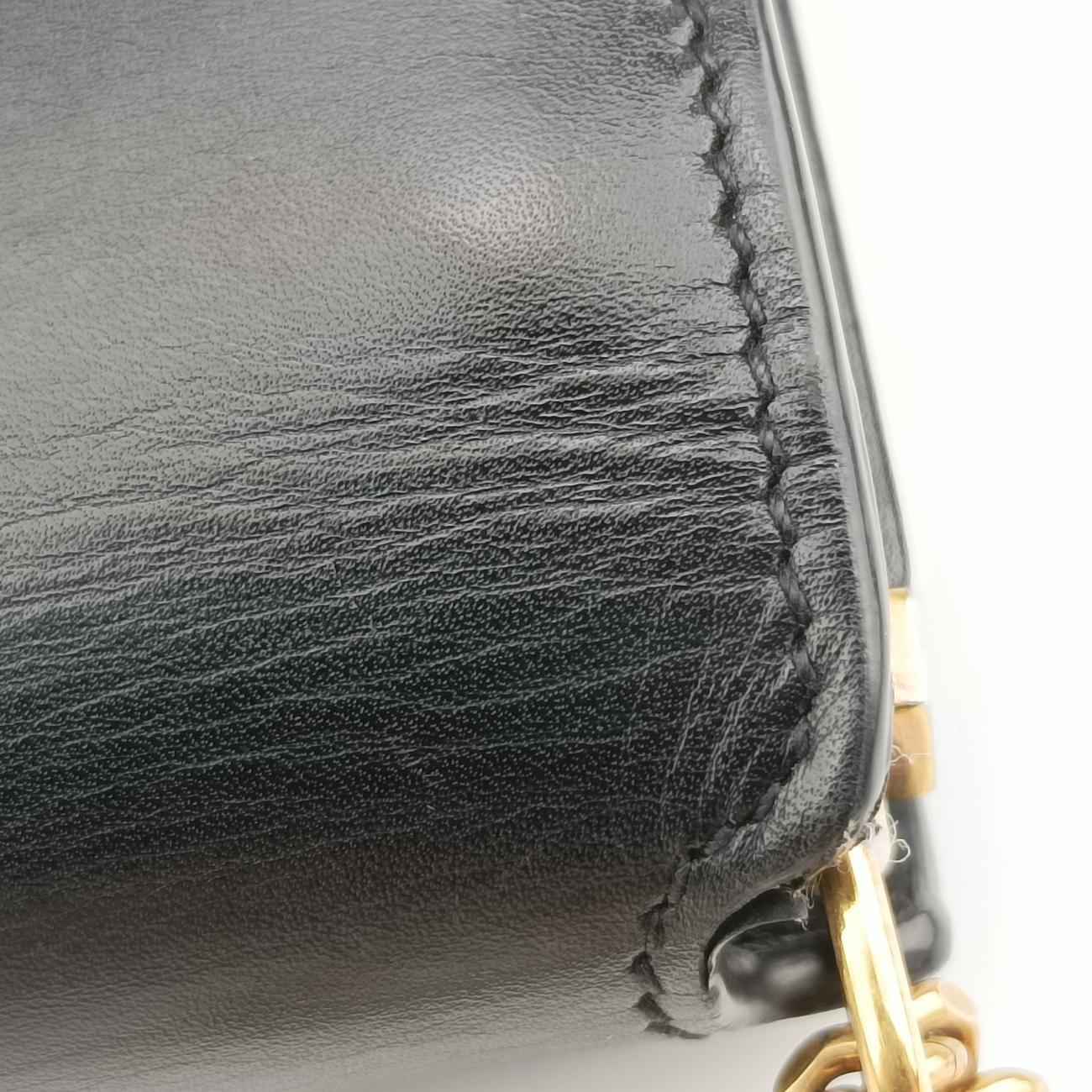 Pre-owned Yves Saint Laurent CASSANDRA Black Leather 532750 shoulderbag | stylenewstar