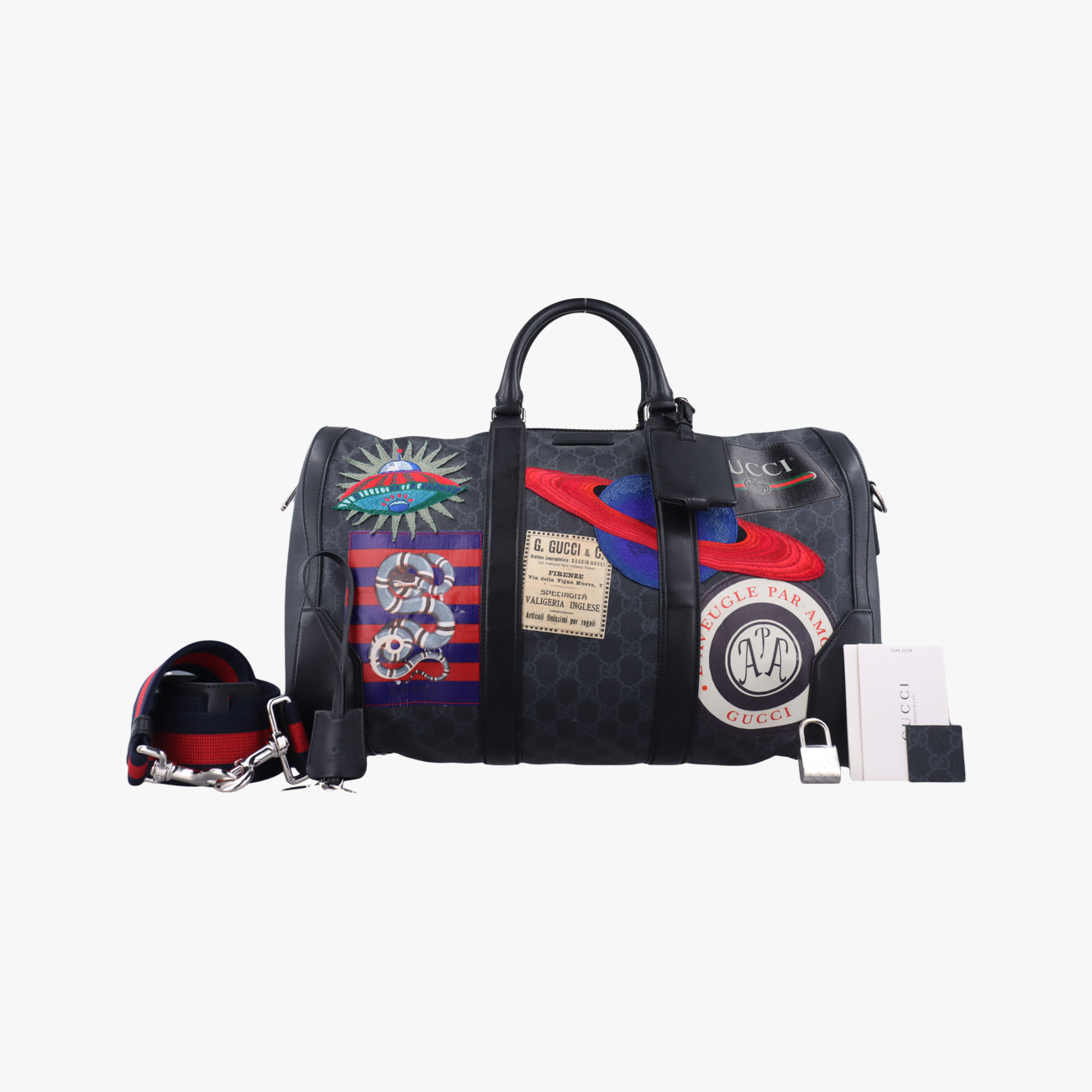 Pre-owned Gucci GG Supreme Carry-On Duffel Multicolour PVC coated canvas 474131 shoulderbag | stylenewstar