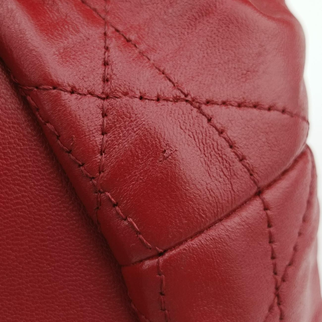 Pre-owned Christian Dior Delices Gaufre Cannage Tote Red lambskin  shoulderbag | stylenewstar