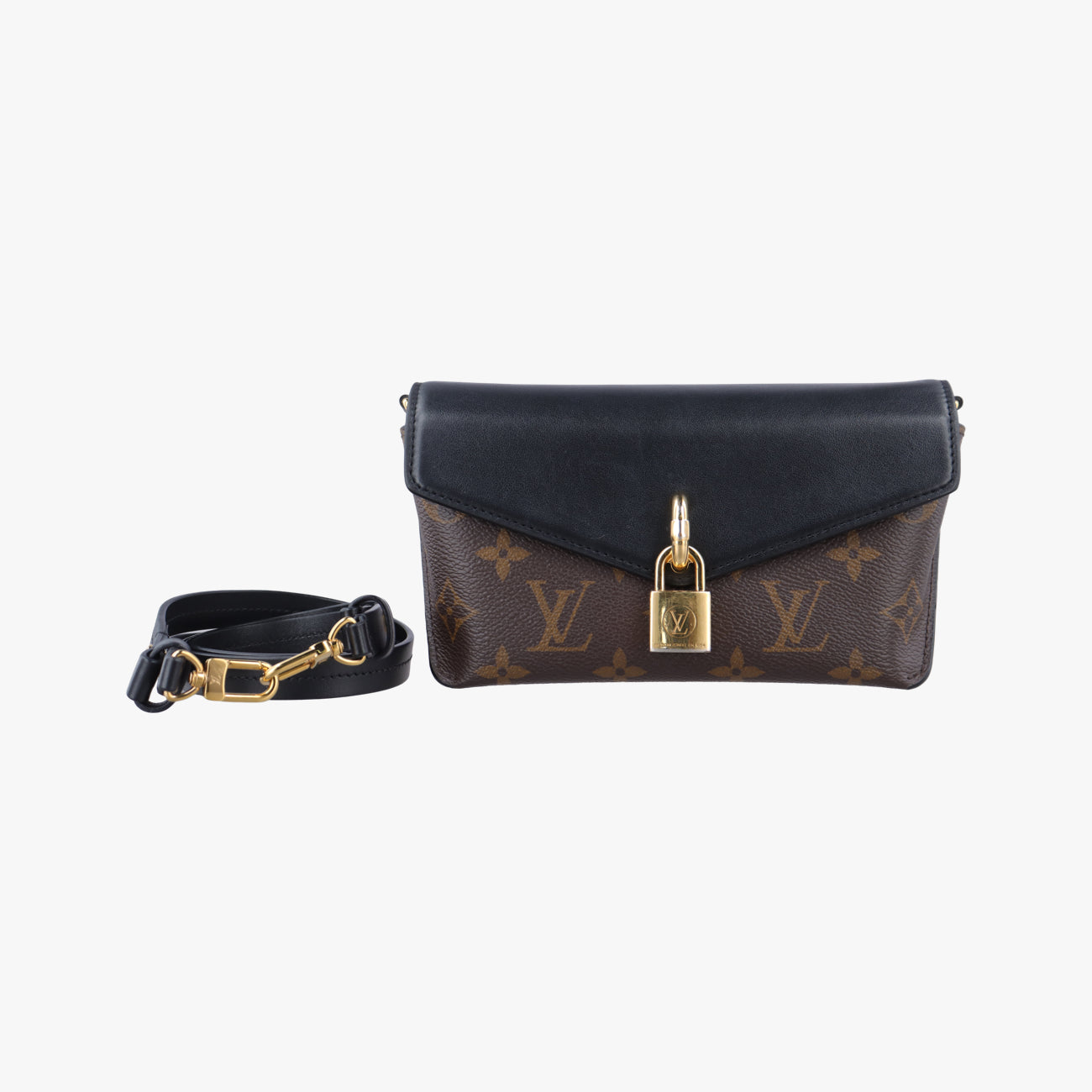 Padlock on strap Brown×Noir　 Monogram canvas×leather ICチップ