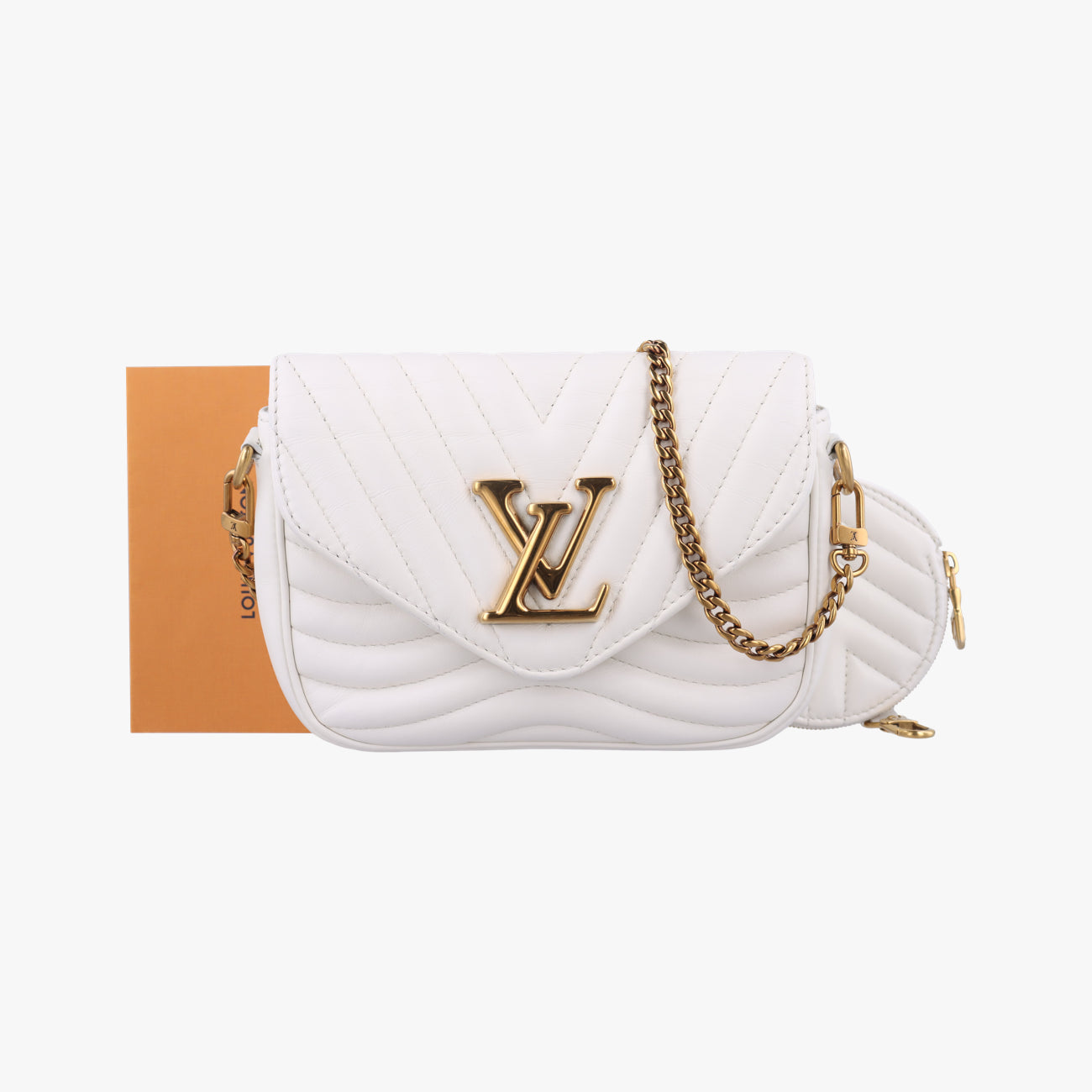Pre-owned Louis Vuitton New Wave Multi-Pochette SNOW Leather Ｍ56466 shoulderbag | stylenewstar