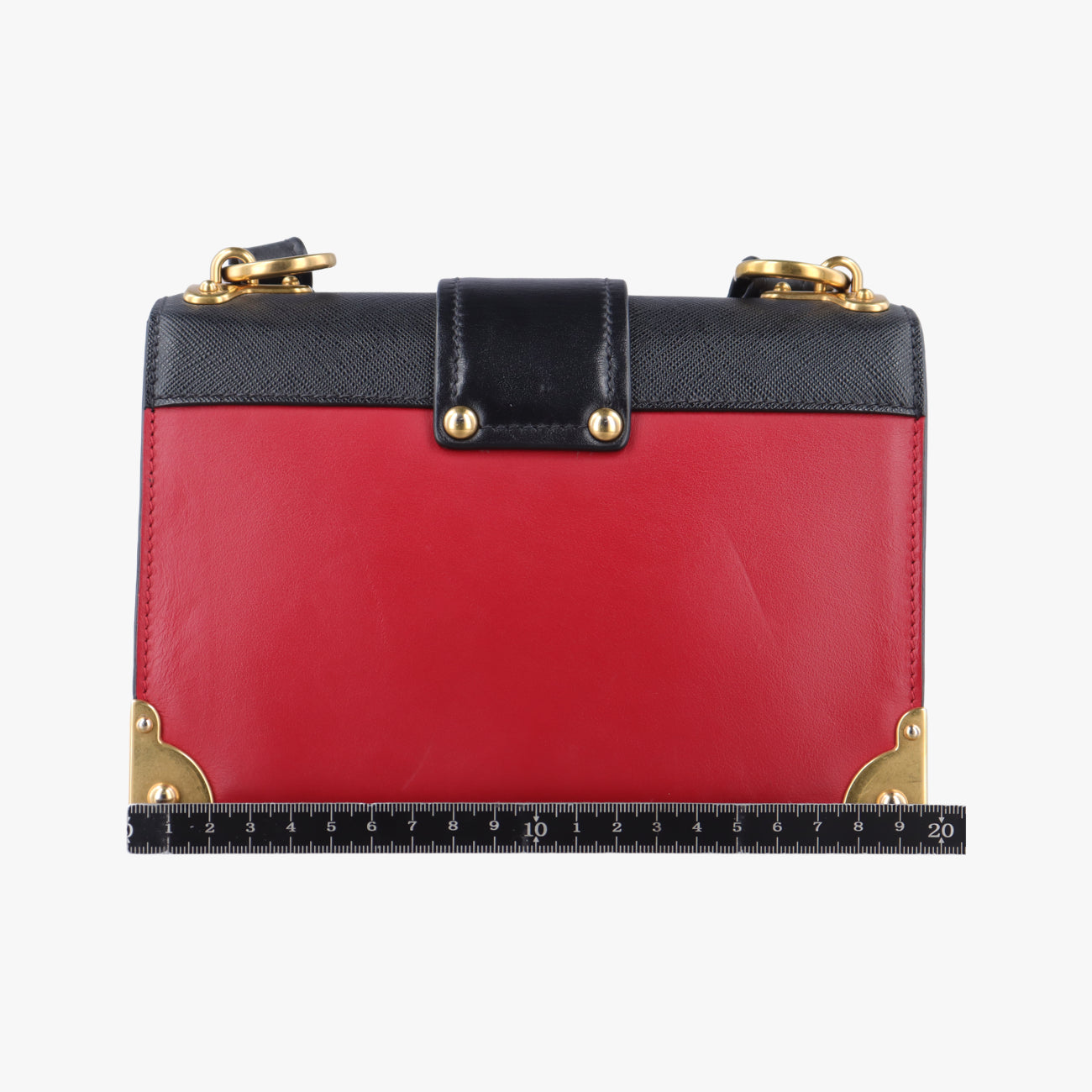 Vintage Prada Cahier Red x Black Leather 1BD045 shoulderbag | stylenewstar