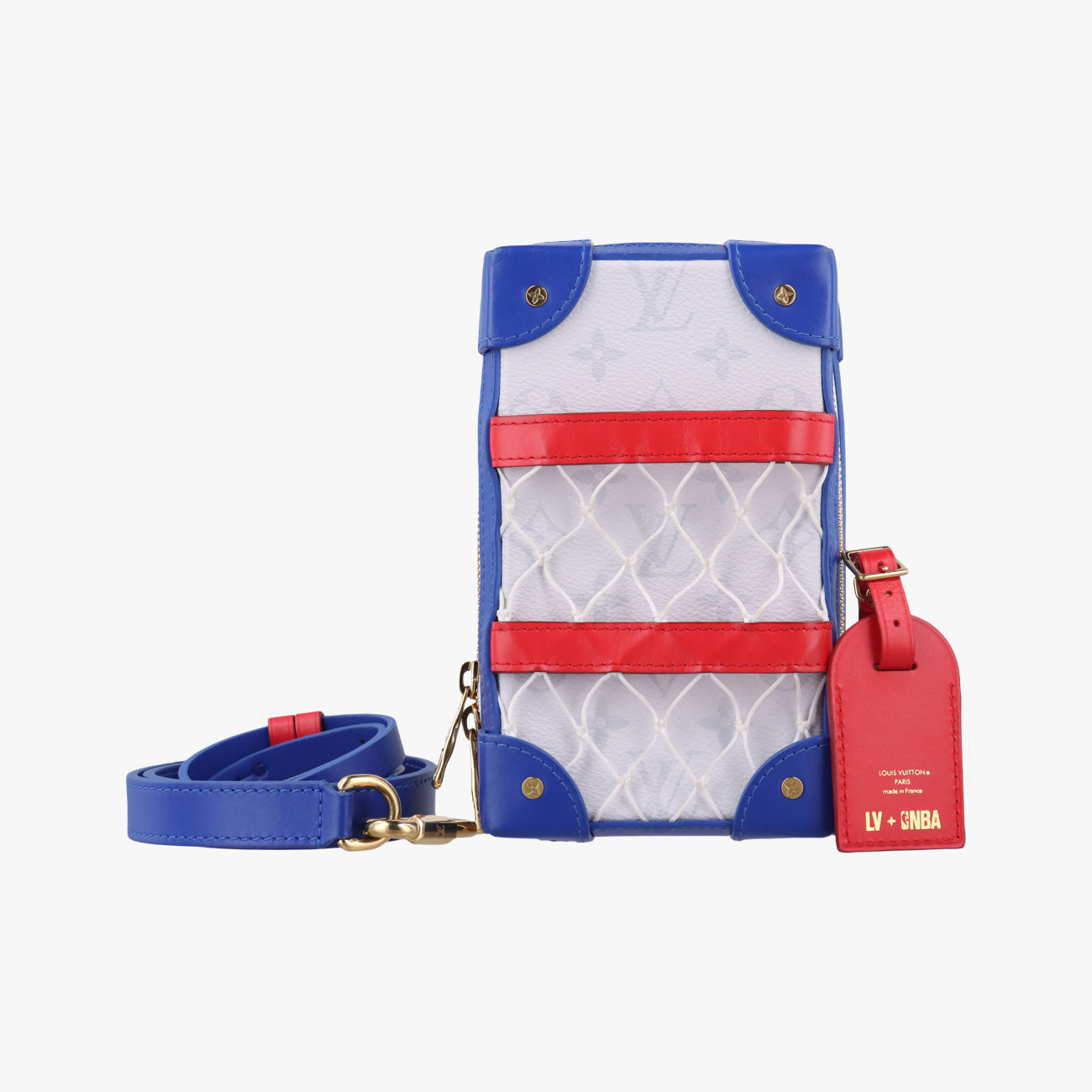 Vintage Louis Vuitton LV x NBA SOFT TRANK  PHONE BOX Antarctica x Red x White Monogram Canvas×calf leather M80101 shoulderbag | stylenewstar