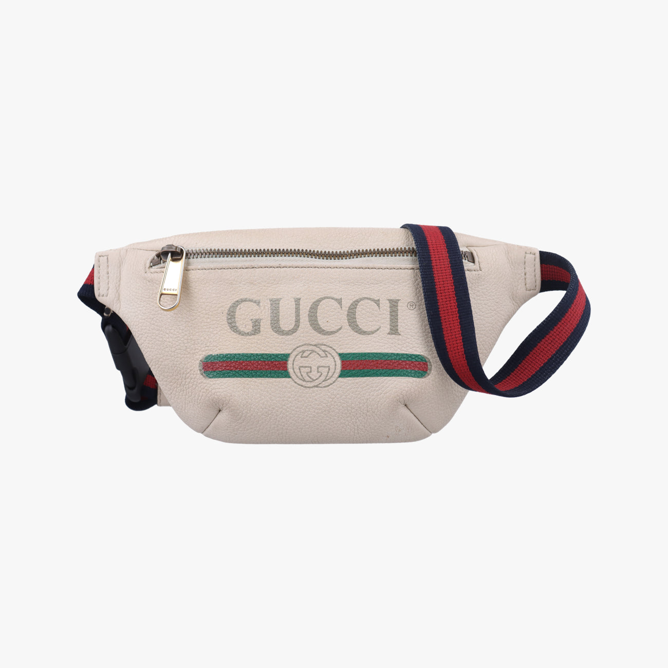 Pre-owned Gucci Gucci print White x Multicolor Leather 527792 bum bag/waist bag | stylenewstar