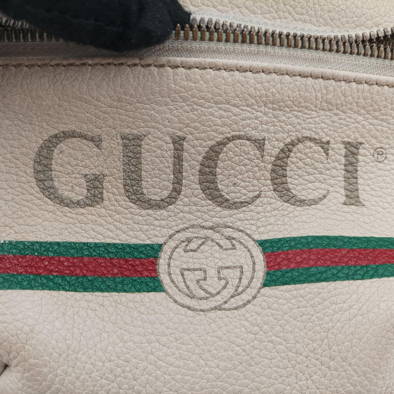 Pre-owned Gucci Gucci print White x Multicolor Leather 527792 bum bag/waist bag | stylenewstar