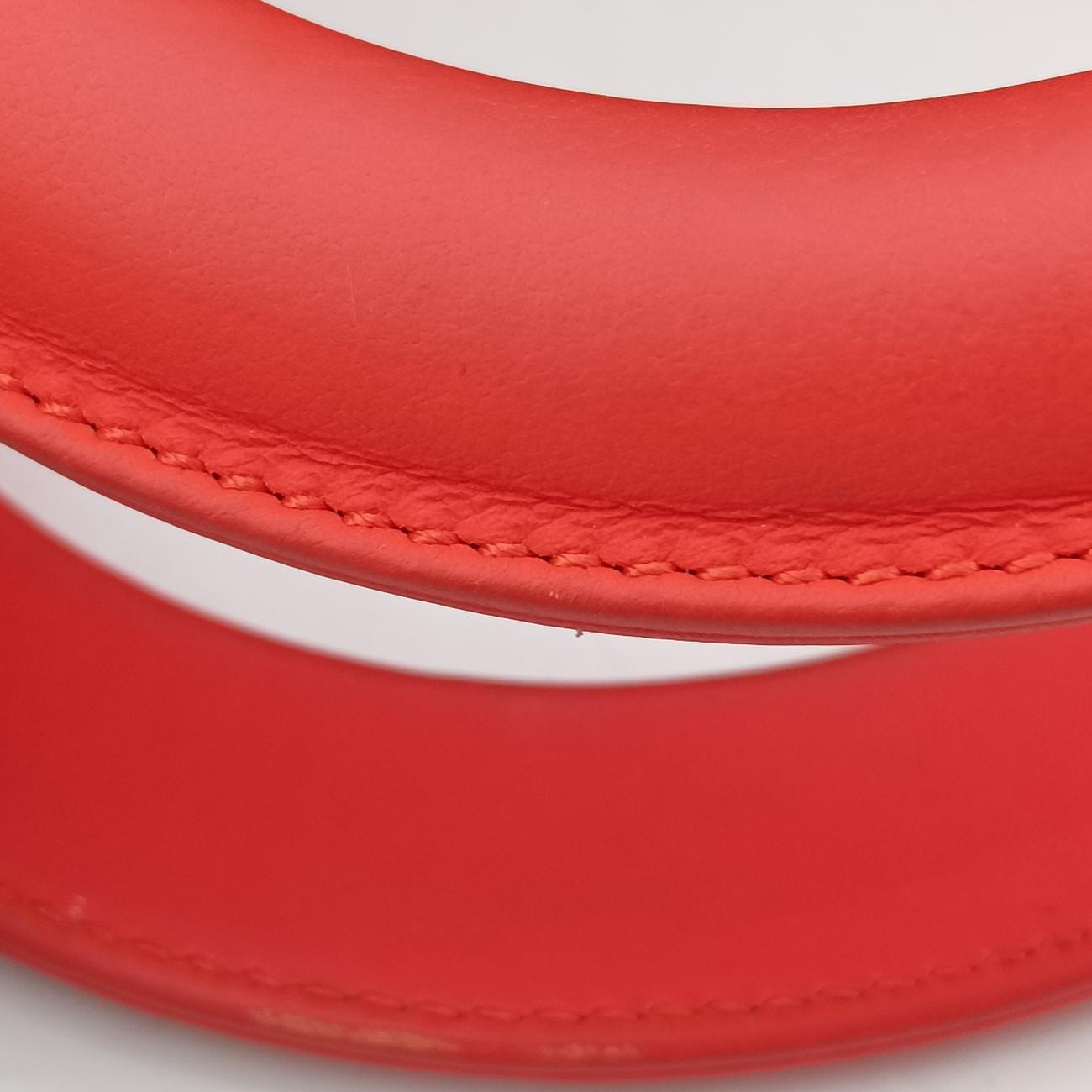 Pre-owned Christian Dior Lady Dior orange lambskin  shoulderbag | stylenewstar