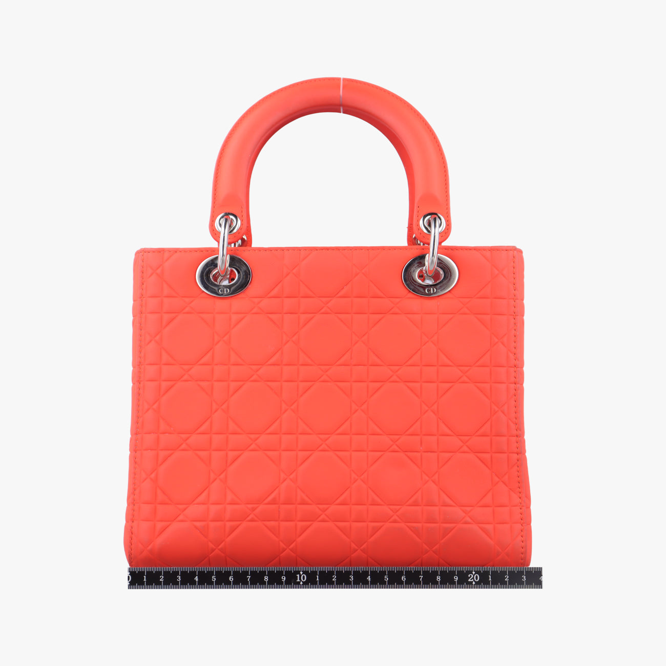 Pre-owned Christian Dior Lady Dior orange lambskin  shoulderbag | stylenewstar