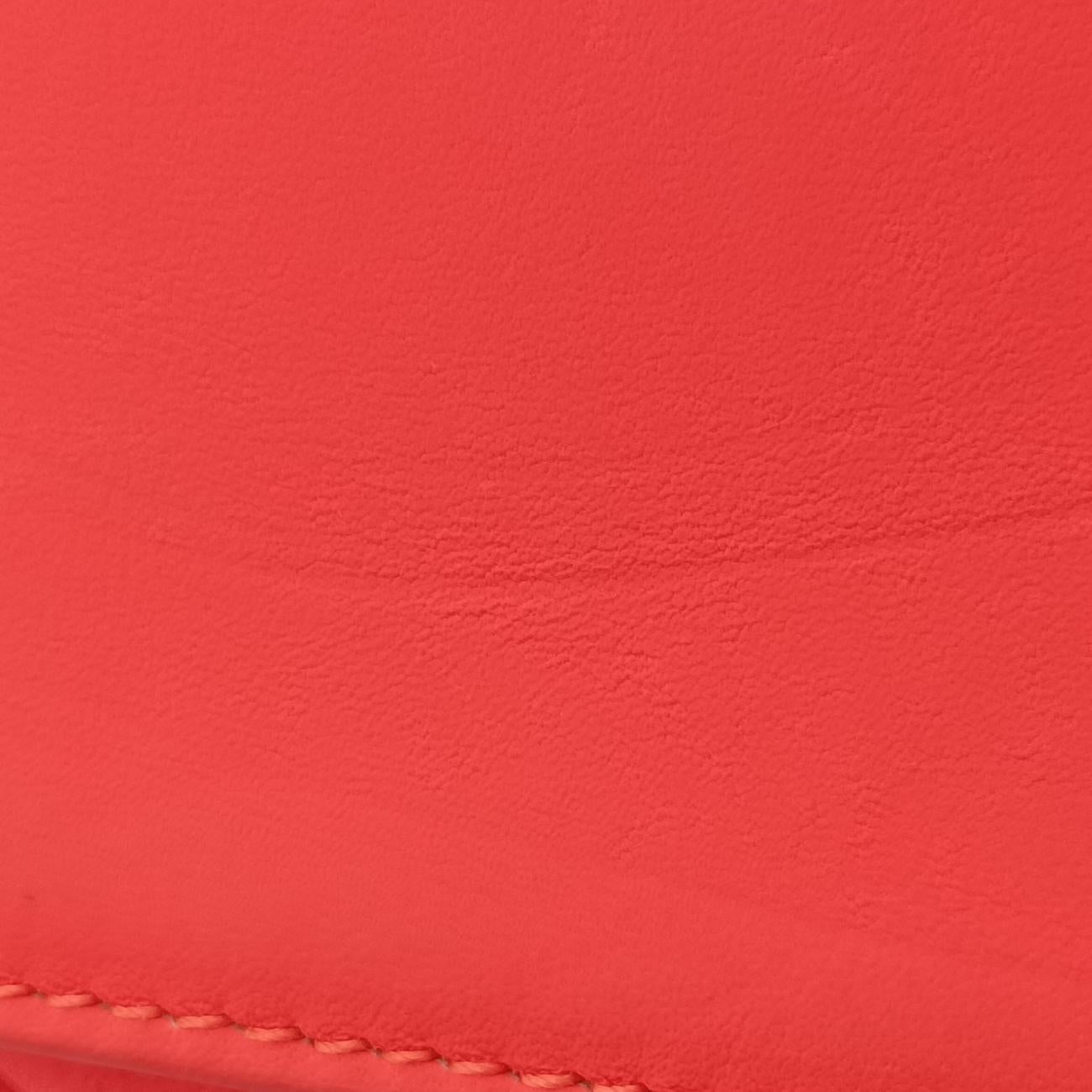 Pre-owned Christian Dior Lady Dior orange lambskin  shoulderbag | stylenewstar