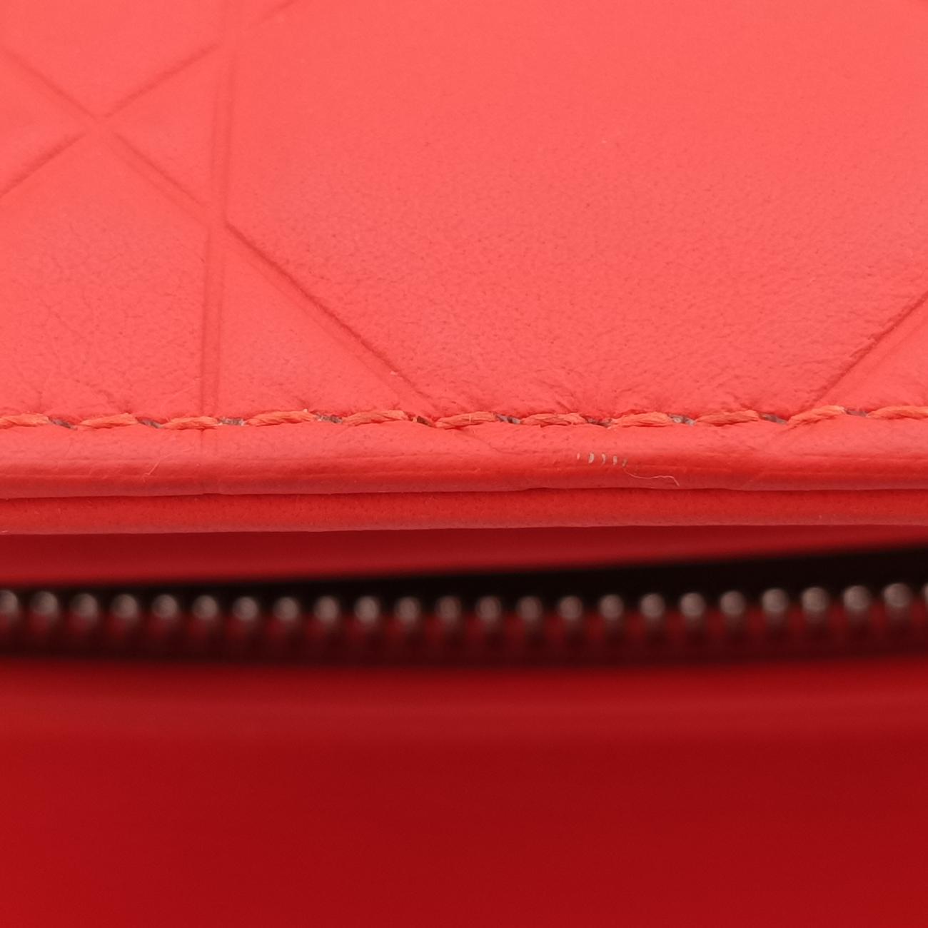 Pre-owned Christian Dior Lady Dior orange lambskin  shoulderbag | stylenewstar