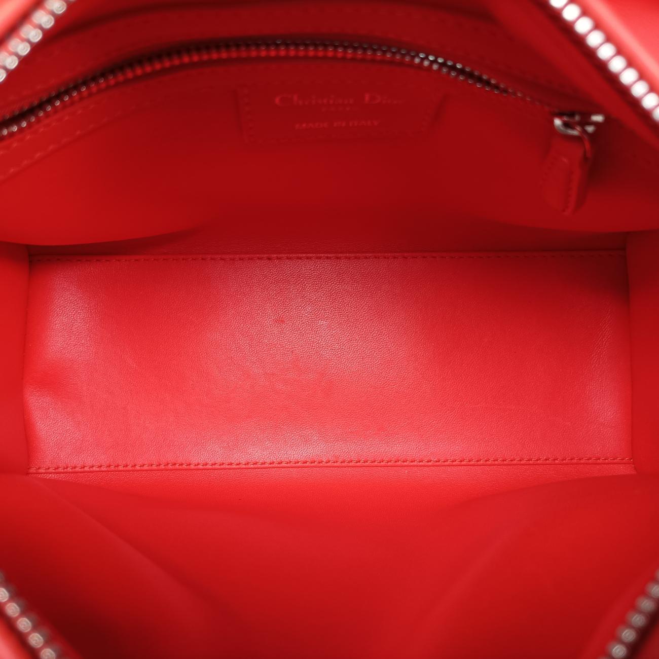 Pre-owned Christian Dior Lady Dior orange lambskin  shoulderbag | stylenewstar