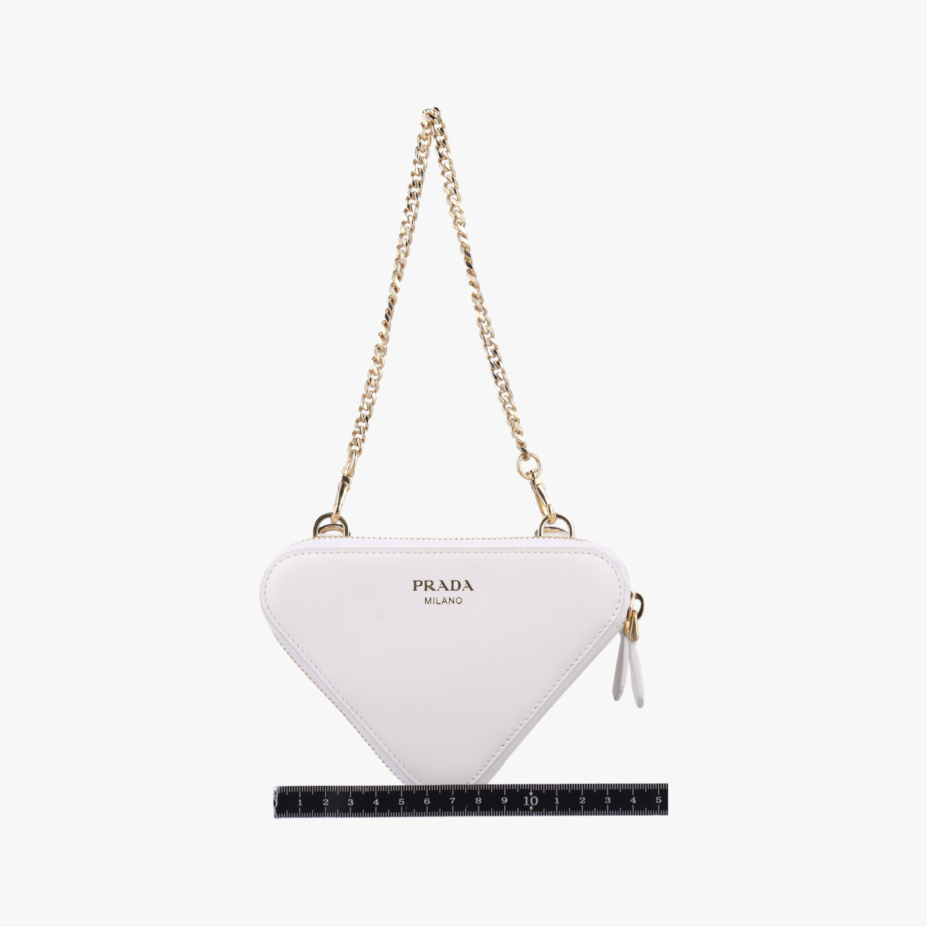 Pre-owned Prada Triangle Logo White Straw  shoulderbag | stylenewstar