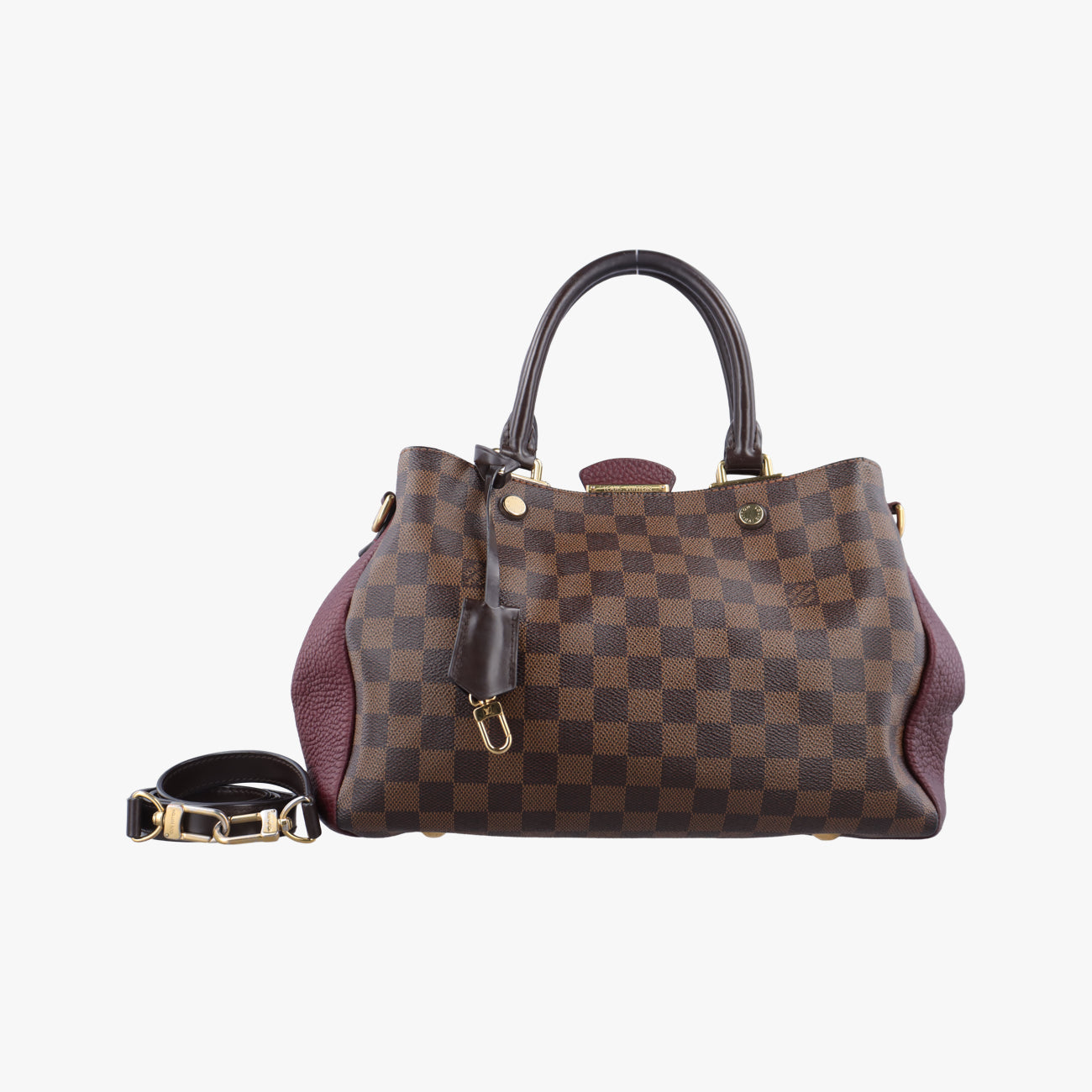 Pre-owned Louis Vuitton Brittany EBENE×BORDEAUX Damier Canvas×calf leather N41675 shoulderbag | stylenewstar