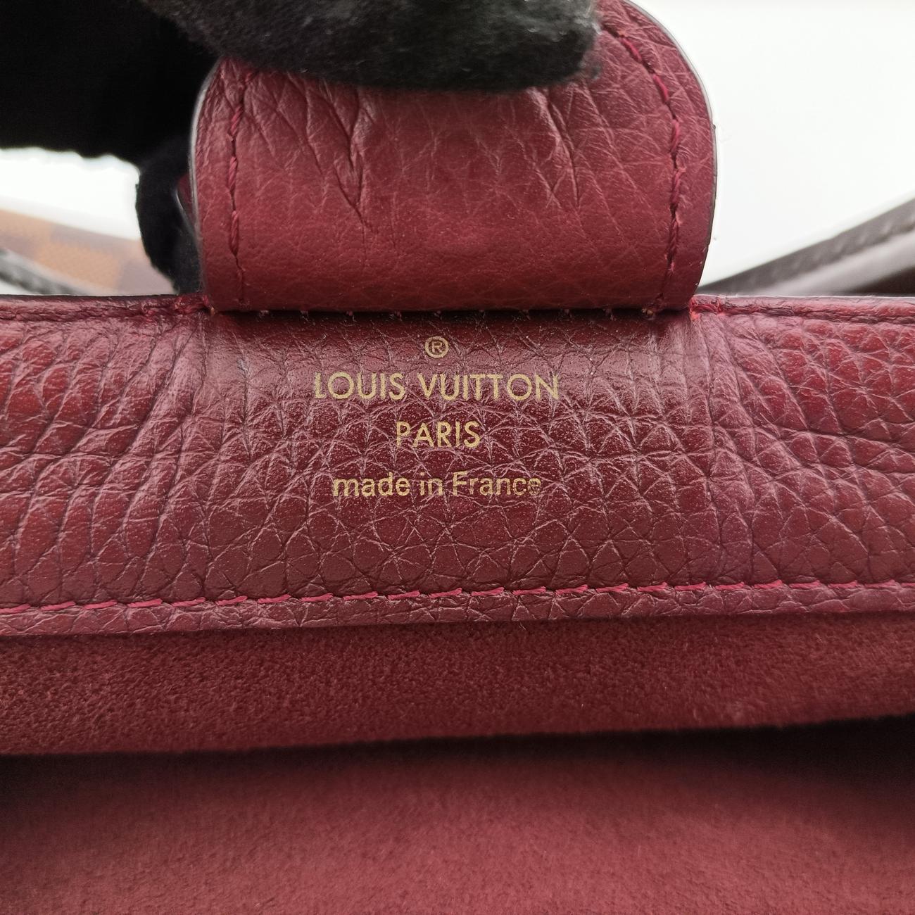 Pre-owned Louis Vuitton Brittany EBENE×BORDEAUX Damier Canvas×calf leather N41675 shoulderbag | stylenewstar