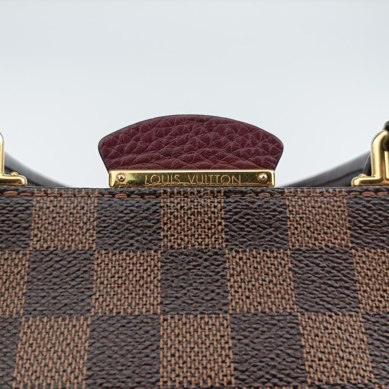 Pre-owned Louis Vuitton Brittany EBENE×BORDEAUX Damier Canvas×calf leather N41675 shoulderbag | stylenewstar