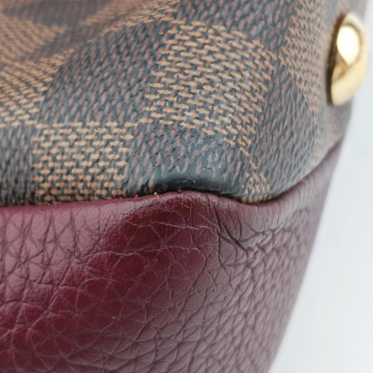Pre-owned Louis Vuitton Brittany EBENE×BORDEAUX Damier Canvas×calf leather N41675 shoulderbag | stylenewstar